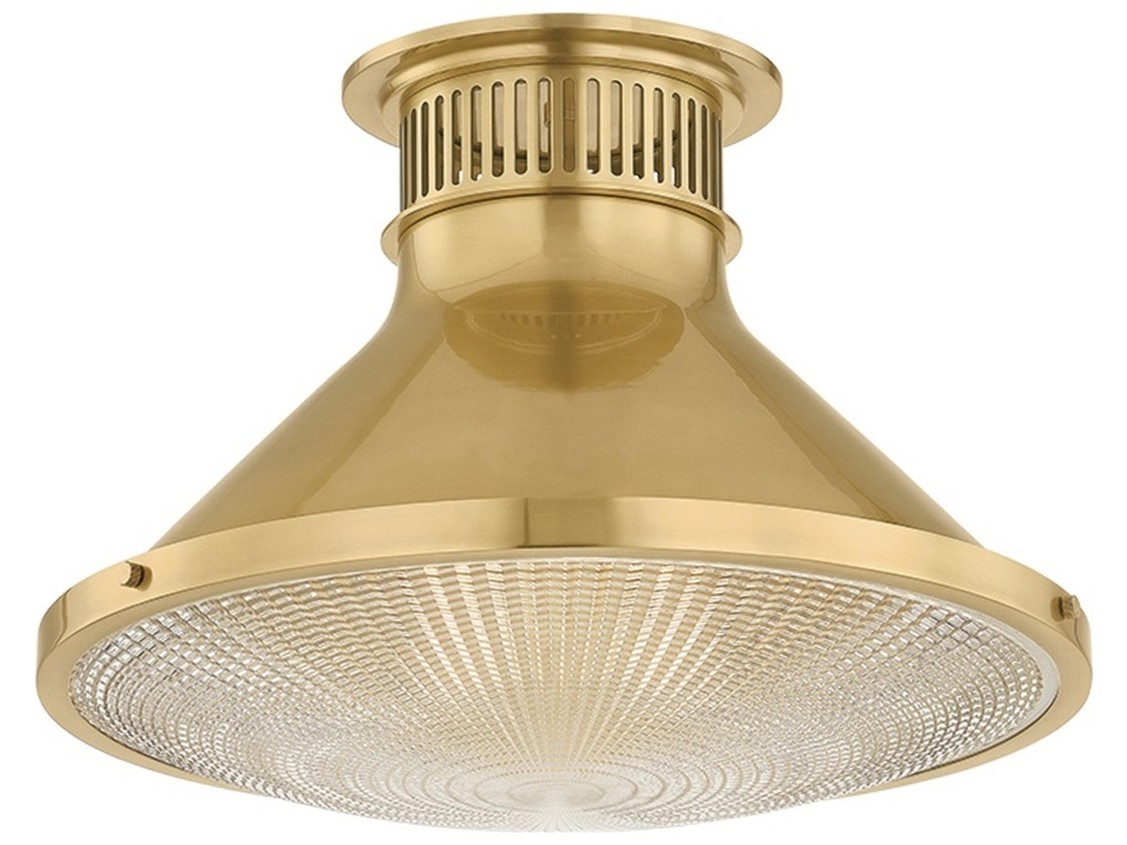 Hudson Valley Highclere 1-Light Aged Brass Flush Mount