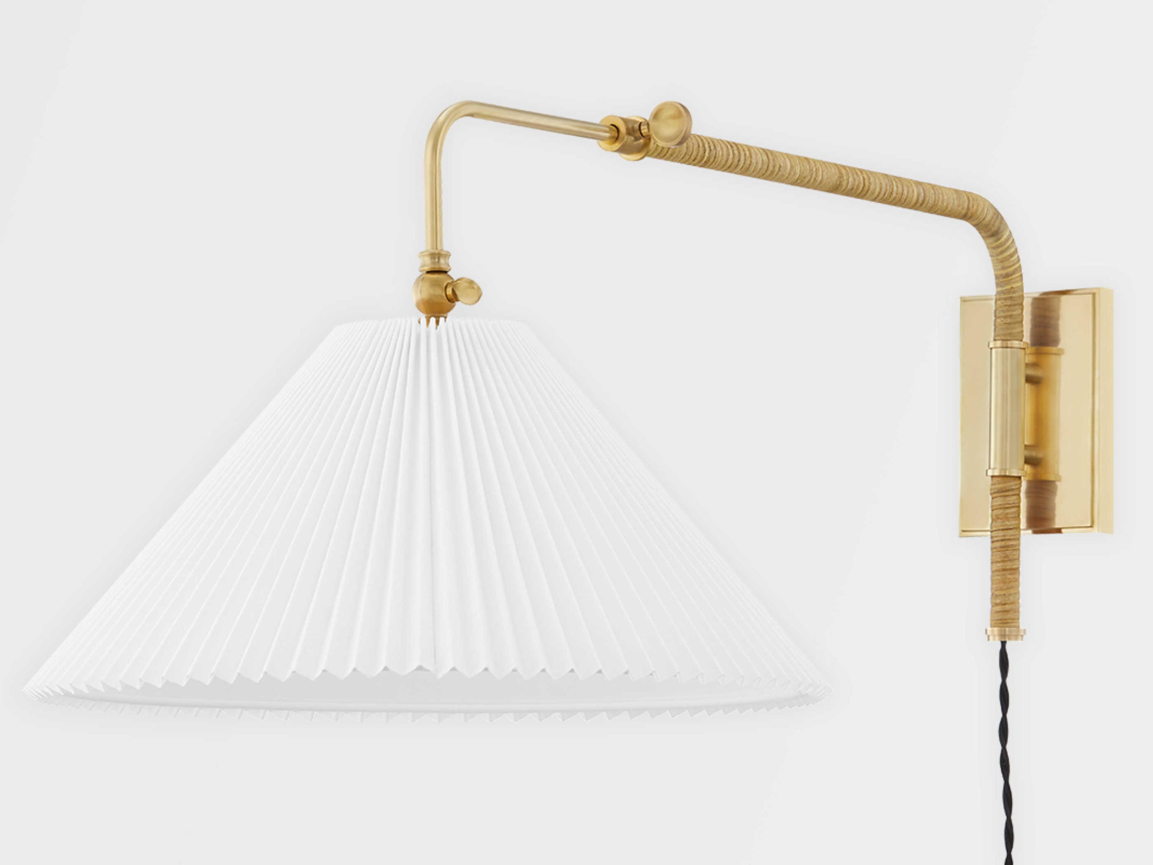 Hudson Valley Dorset 1-Light Aged Brass Opal Shiny Glass Wall Sconce