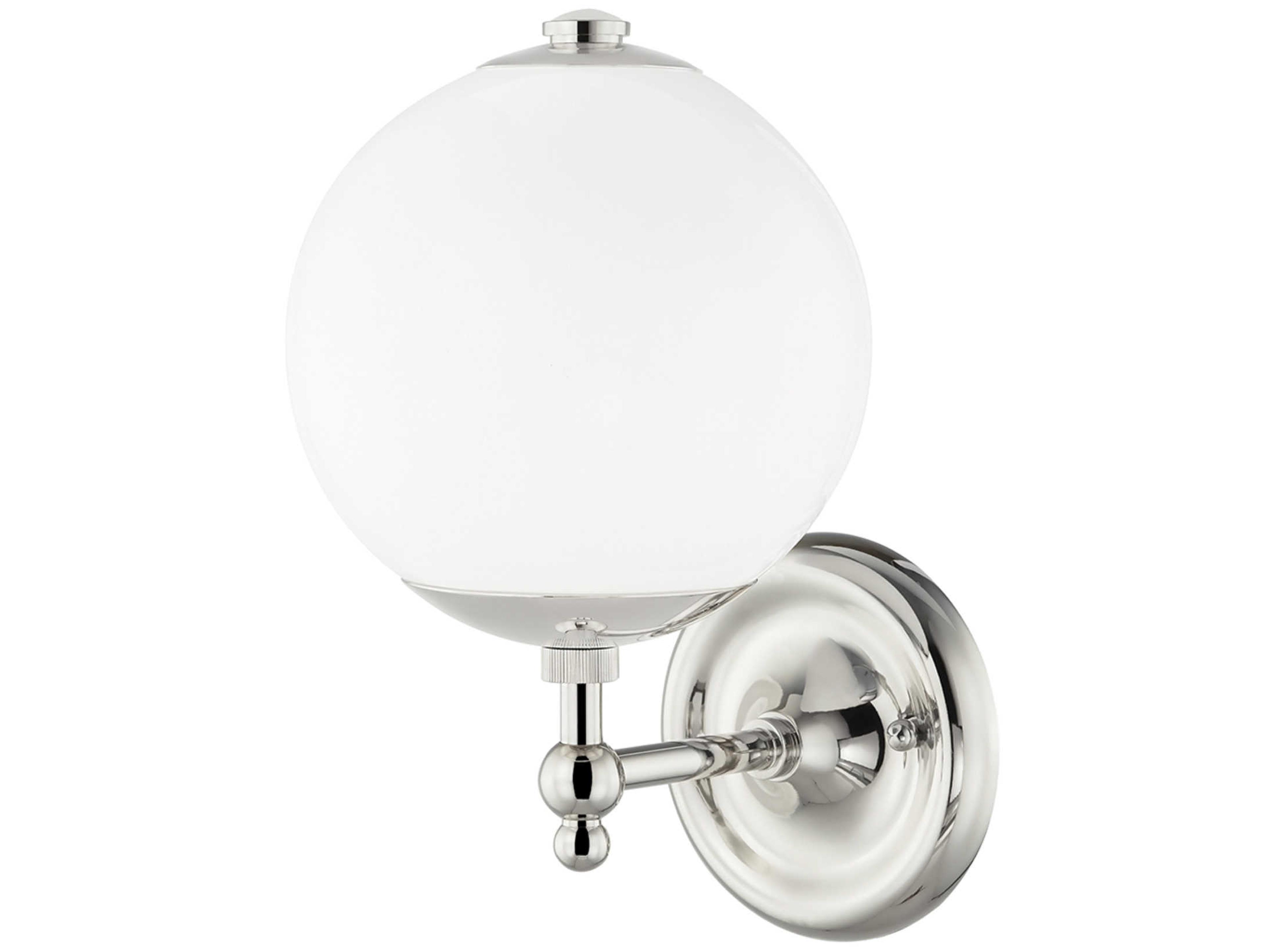 Hudson Valley Sphere 1-Light Polished Nickel Clear Glass Wall Sconce