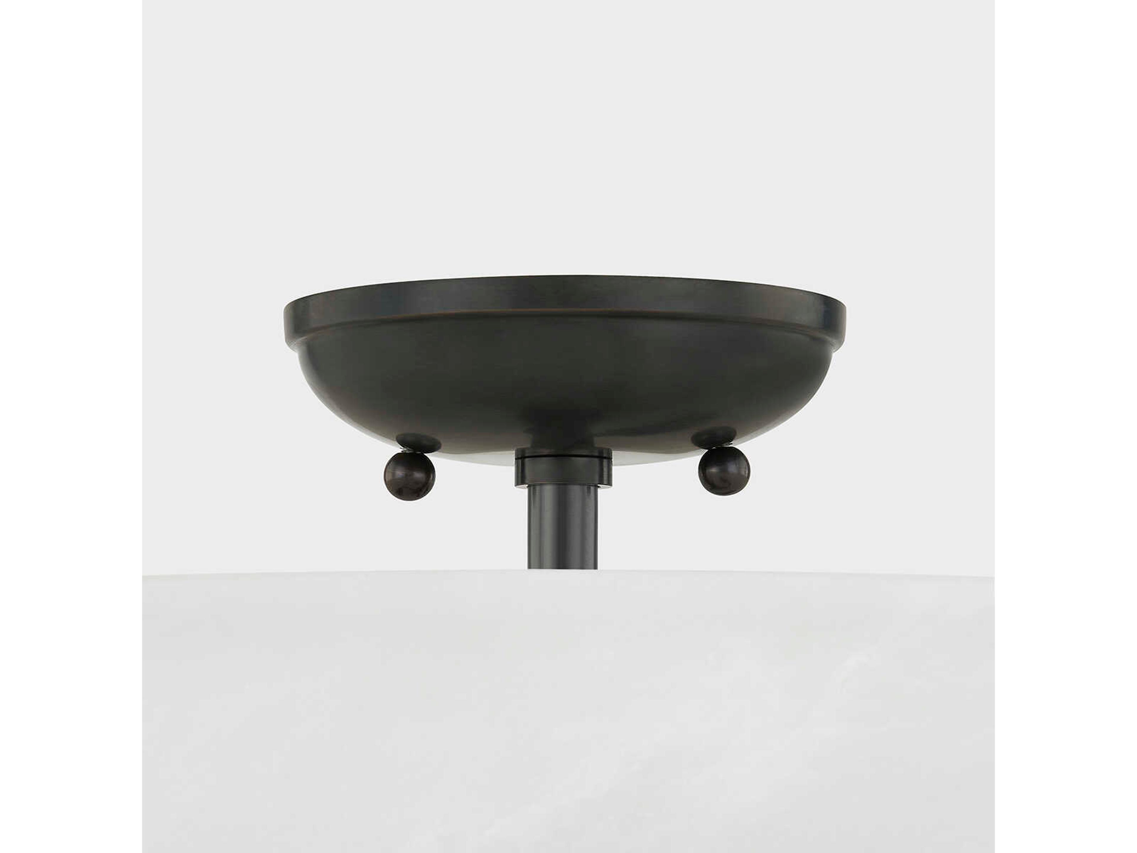 Hudson Valley Somerset 3-Light Distressed Bronze Glass Bowl Semi Flush Mount