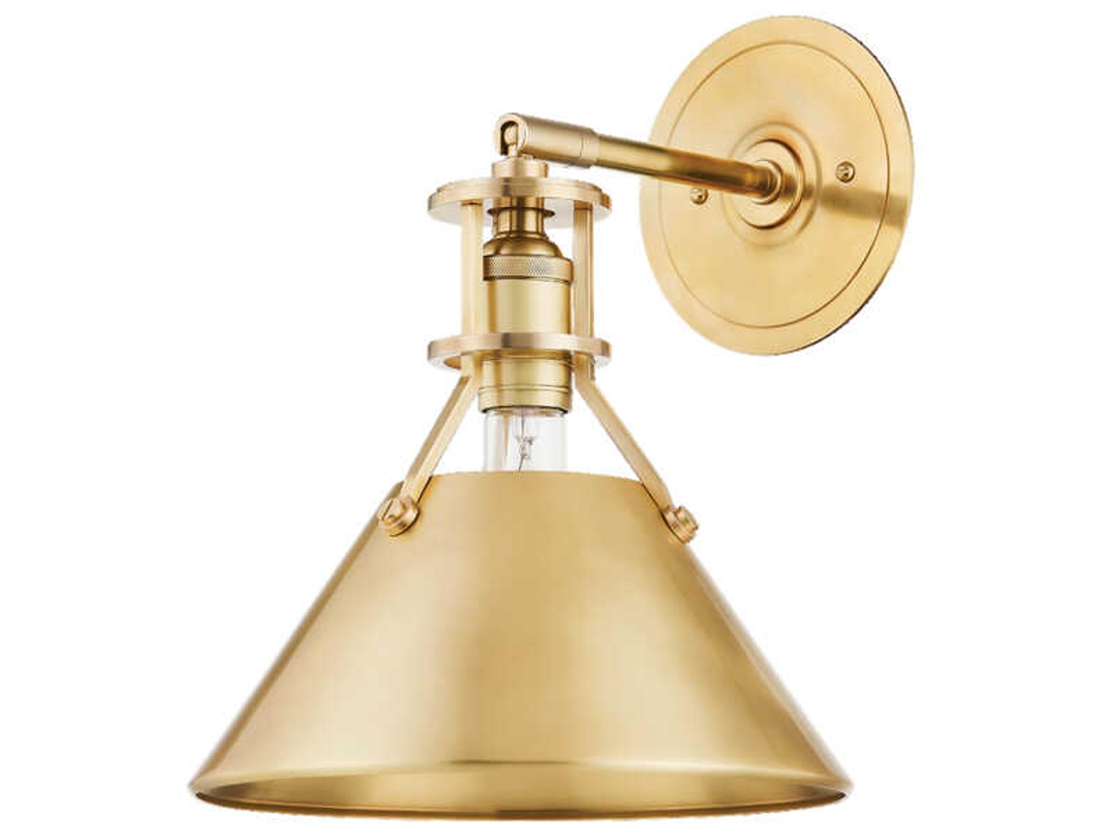 Metal 1-Light Aged Brass Wall Sconce