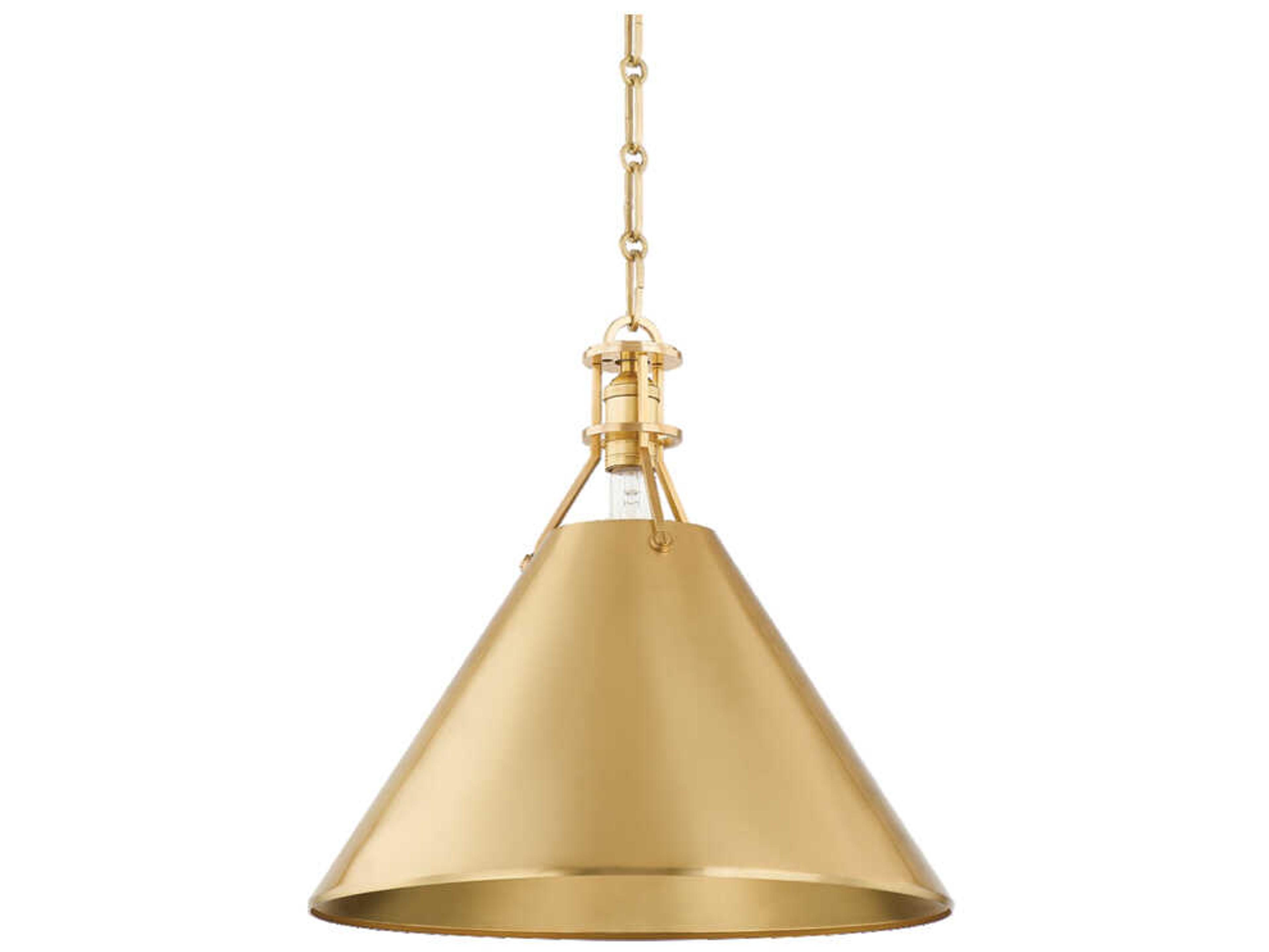 Metal 1-Light Aged Brass Pendant