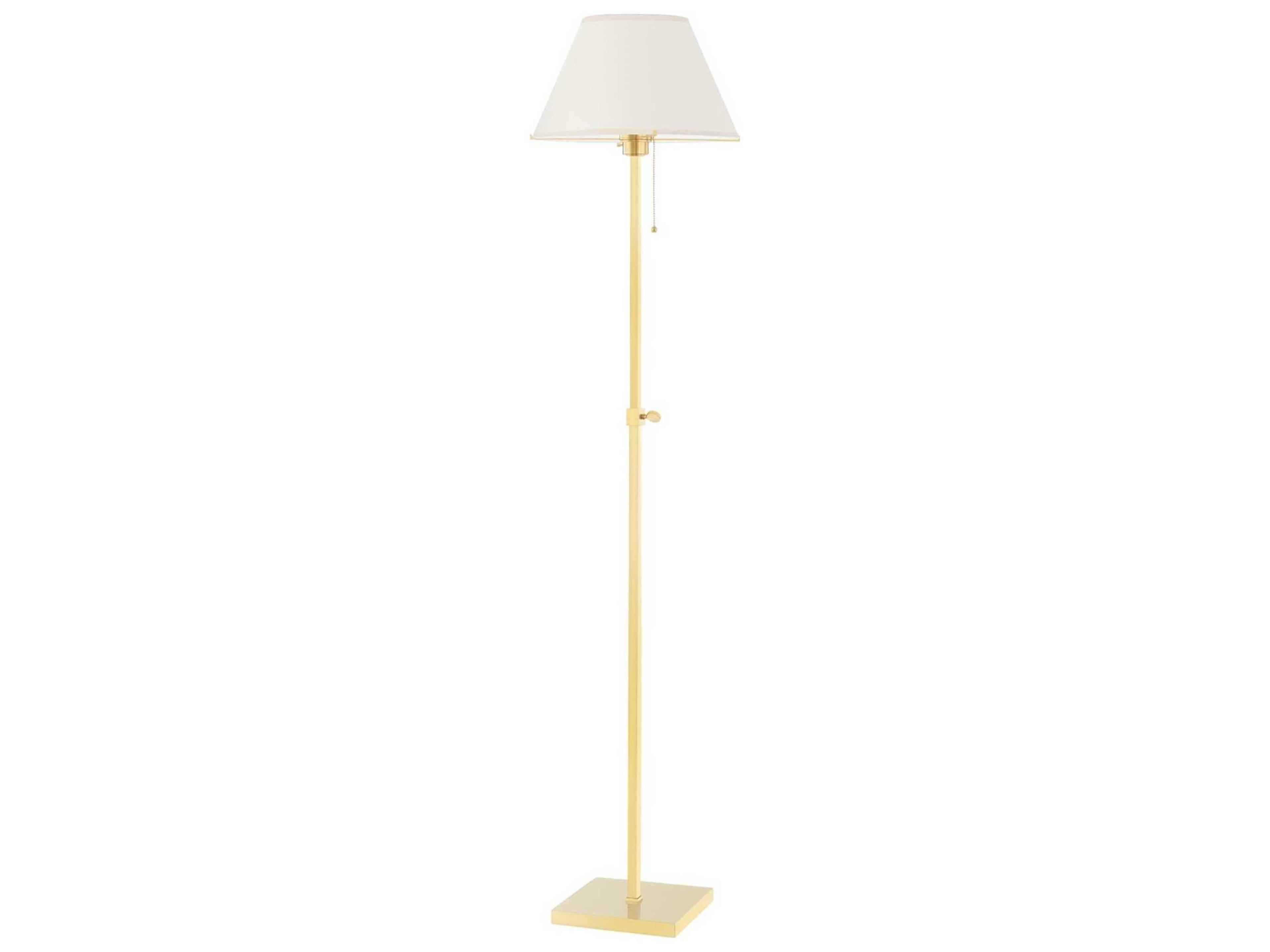 Leeds Aged Brass Cream Floor Lamp