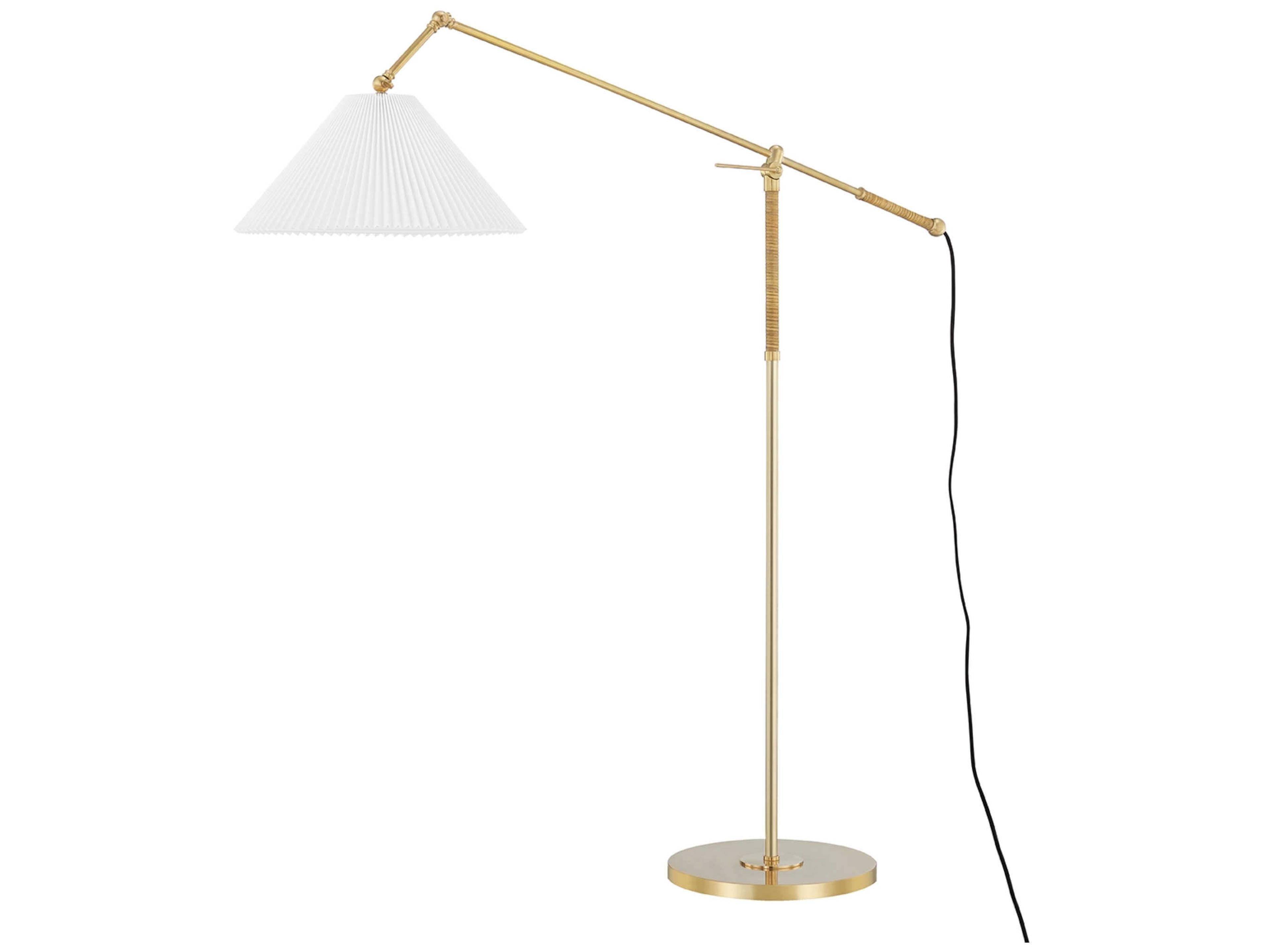Dorset Aged Brass Cream Floor Lamp