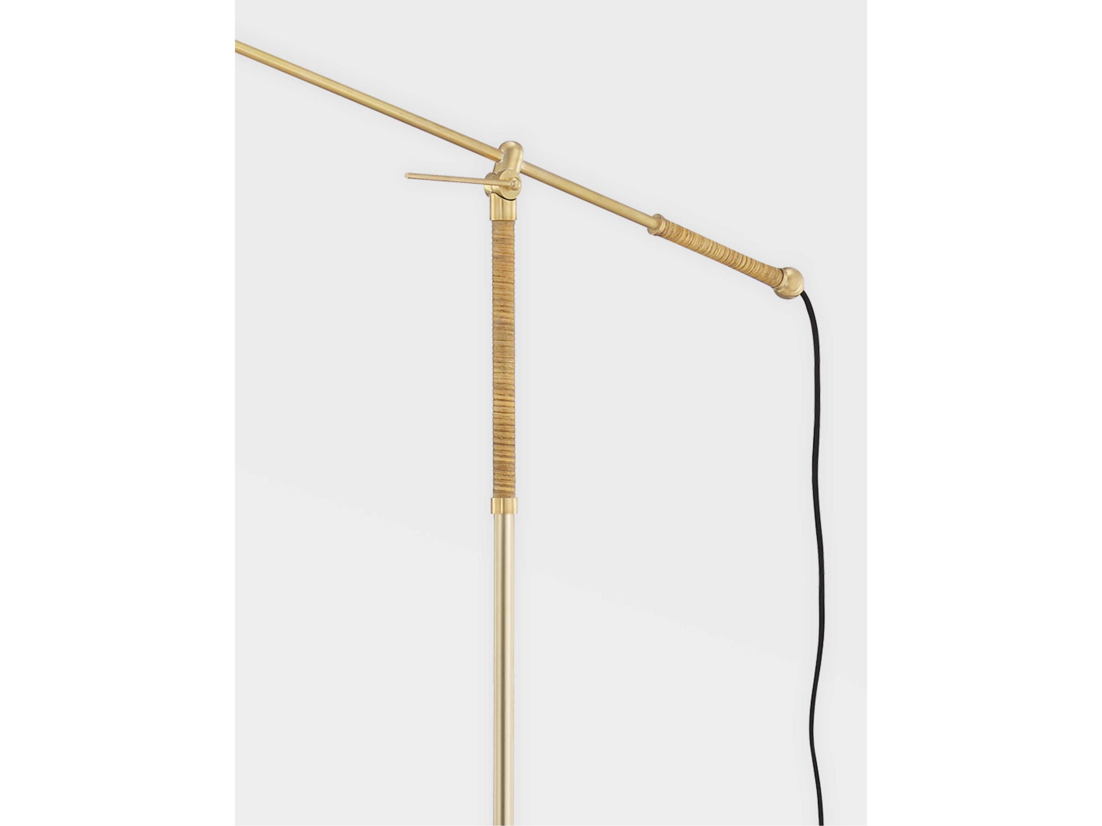 Hudson Valley Dorset Aged Brass Cream Floor Lamp