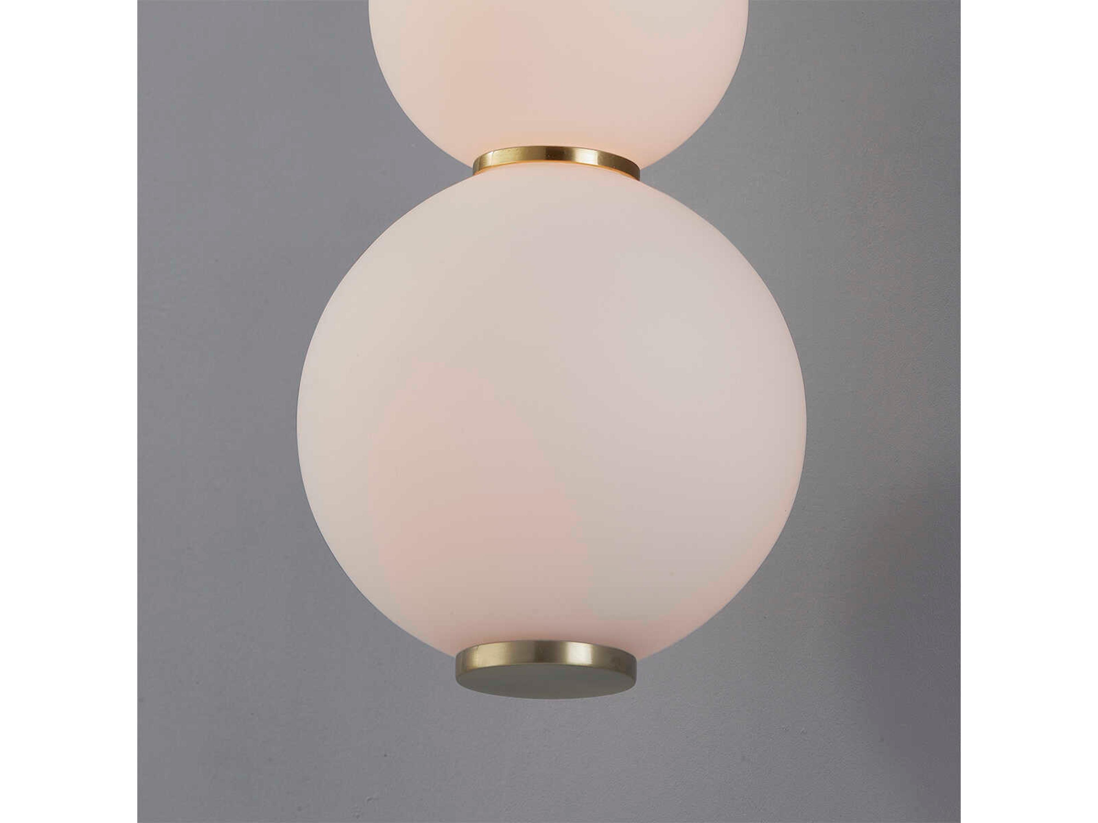 Hudson Valley Perrin 1-Light Aged Brass White Glass LED Wall Sconce