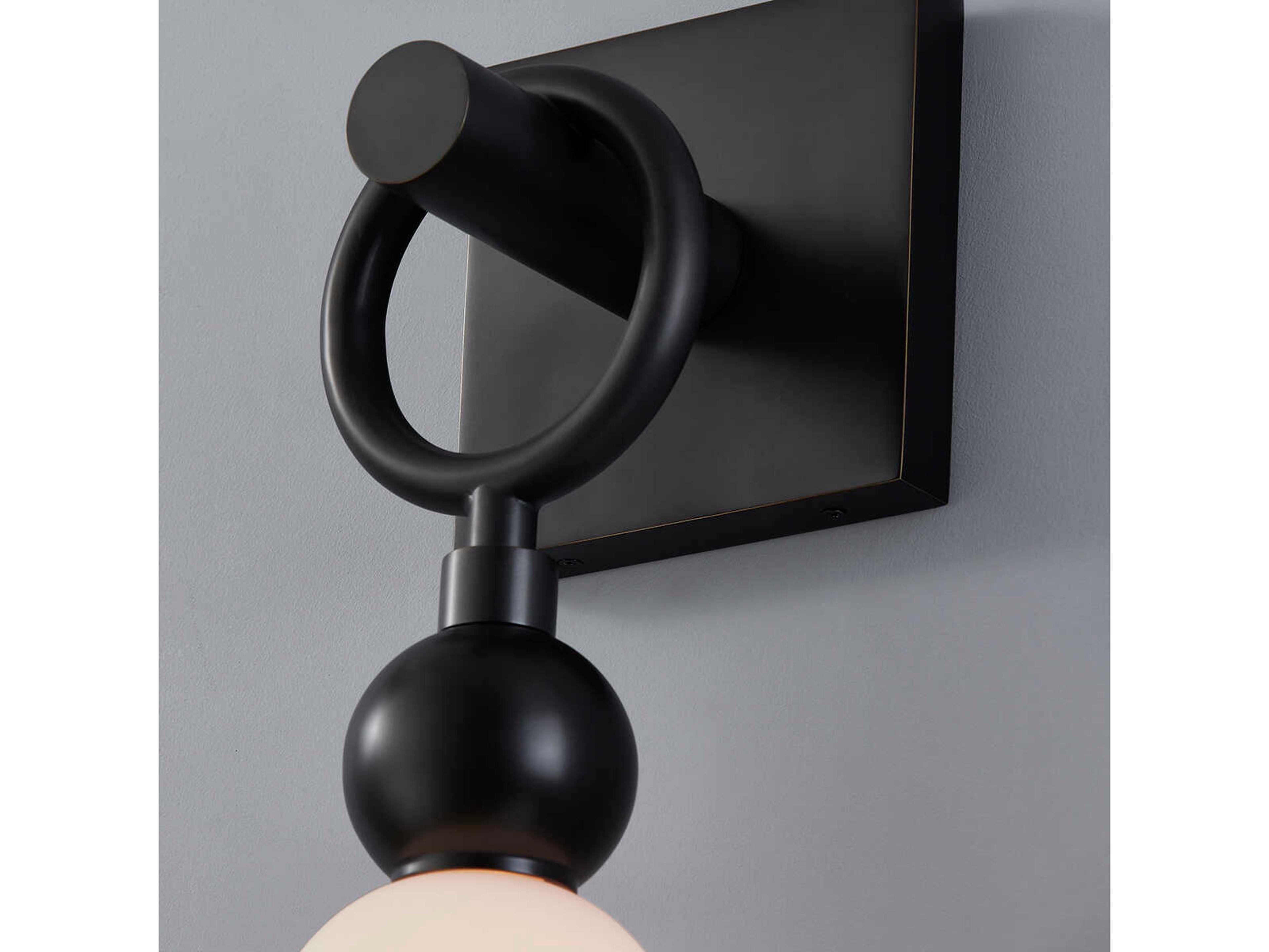 Hudson Valley Perrin 1-Light Black Brass Glass LED Wall Sconce