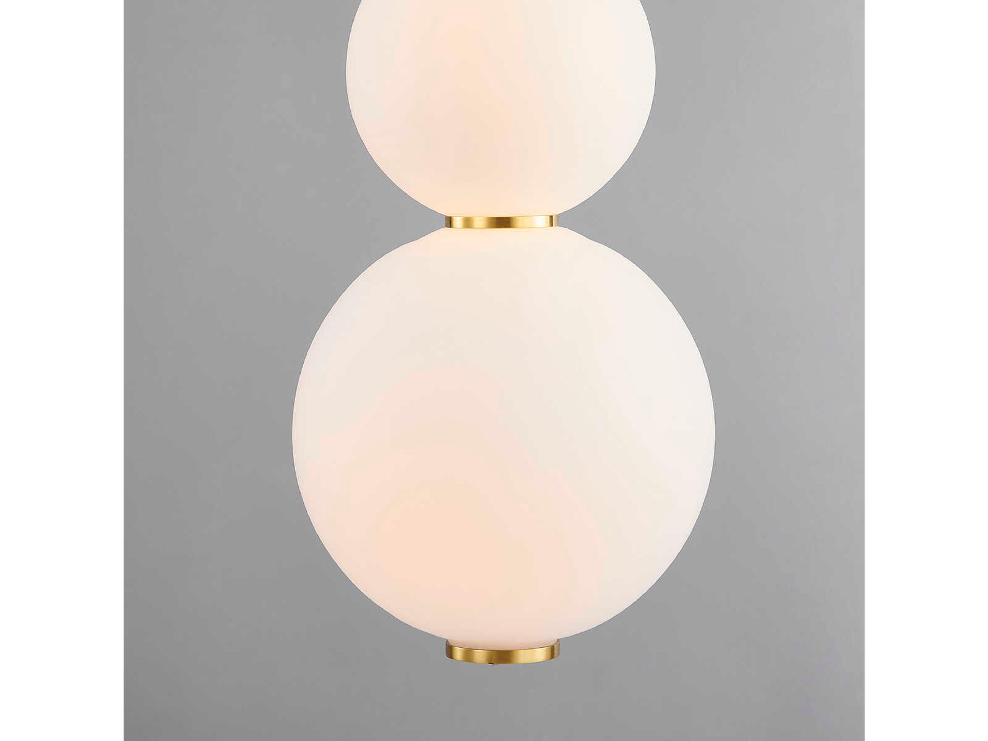 Hudson Valley Perrin 1-Light Aged Brass White Glass LED Globe Mini Pendant