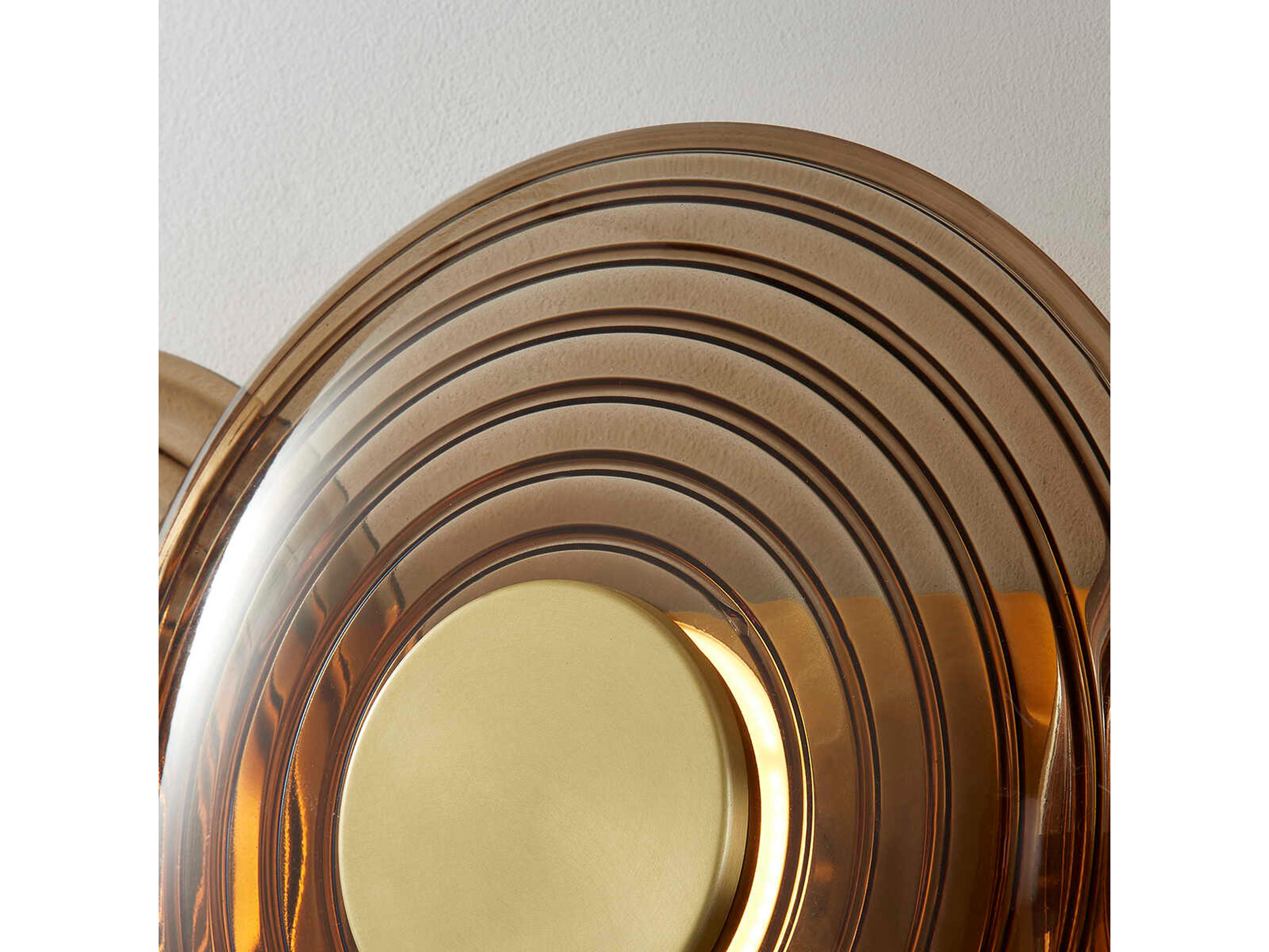 Hudson Valley Griston 3-Light Aged Brass Glass LED Wall Sconce