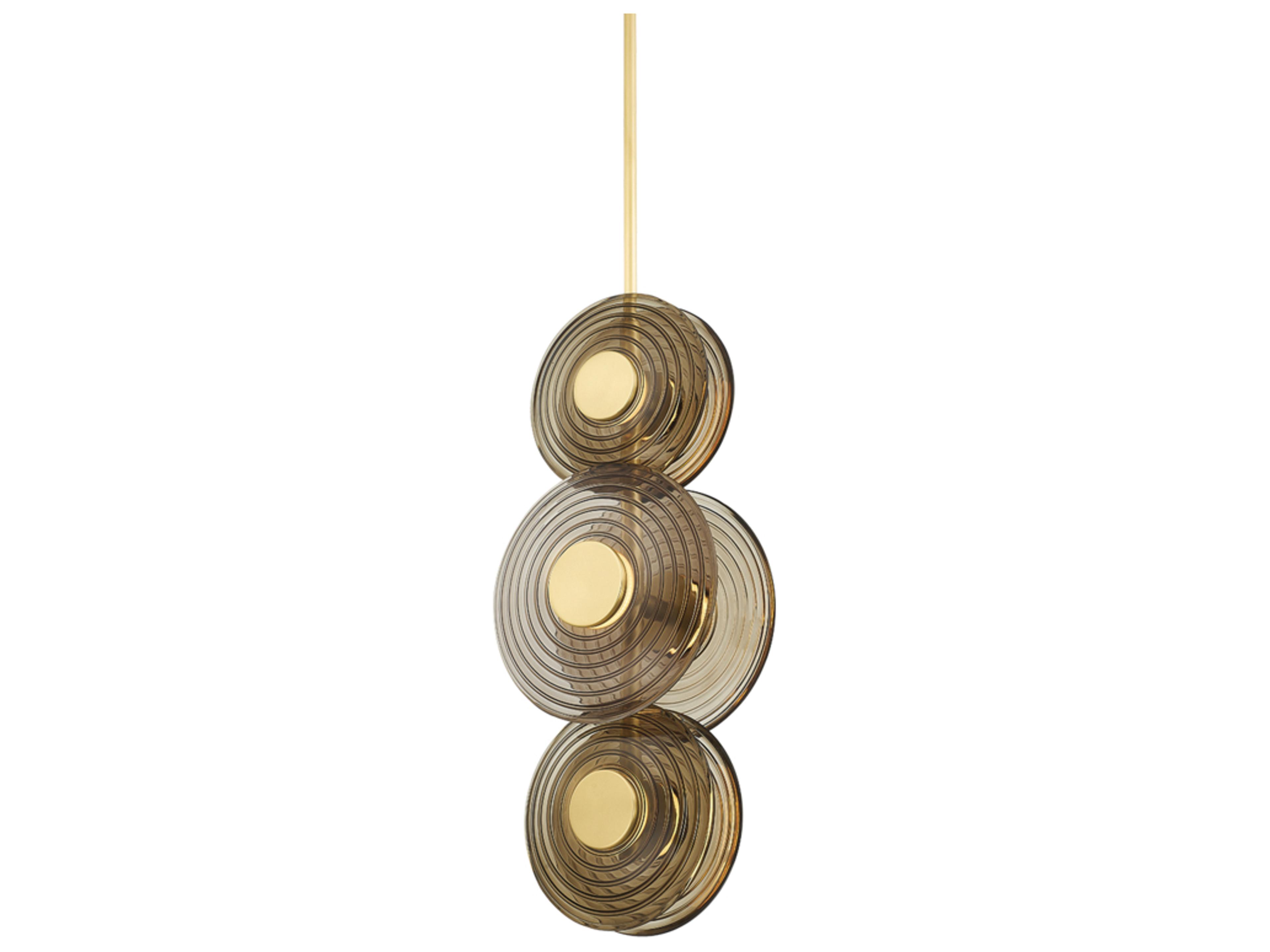 Griston 6-Light Aged Brass Glass LED Round Mini Pendant
