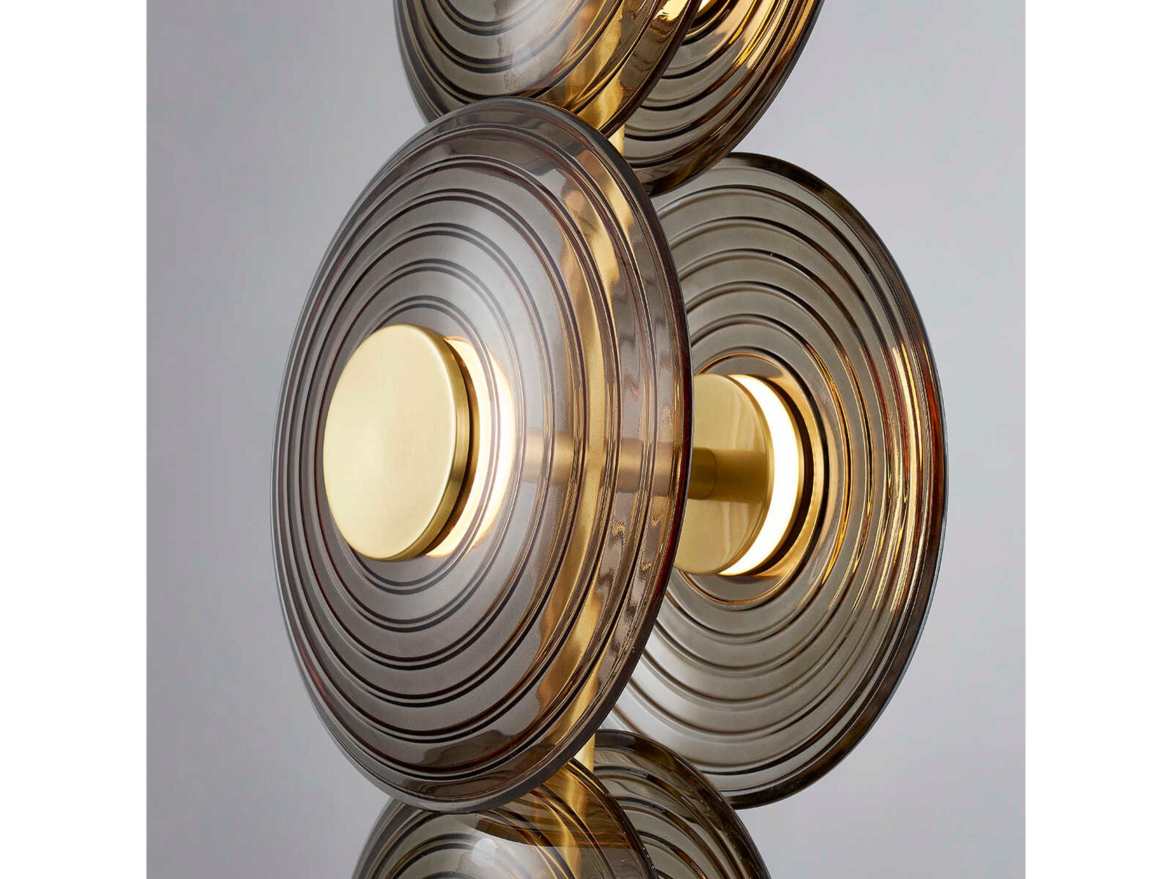 Hudson Valley Griston 6-Light Aged Brass Glass LED Round Mini Pendant