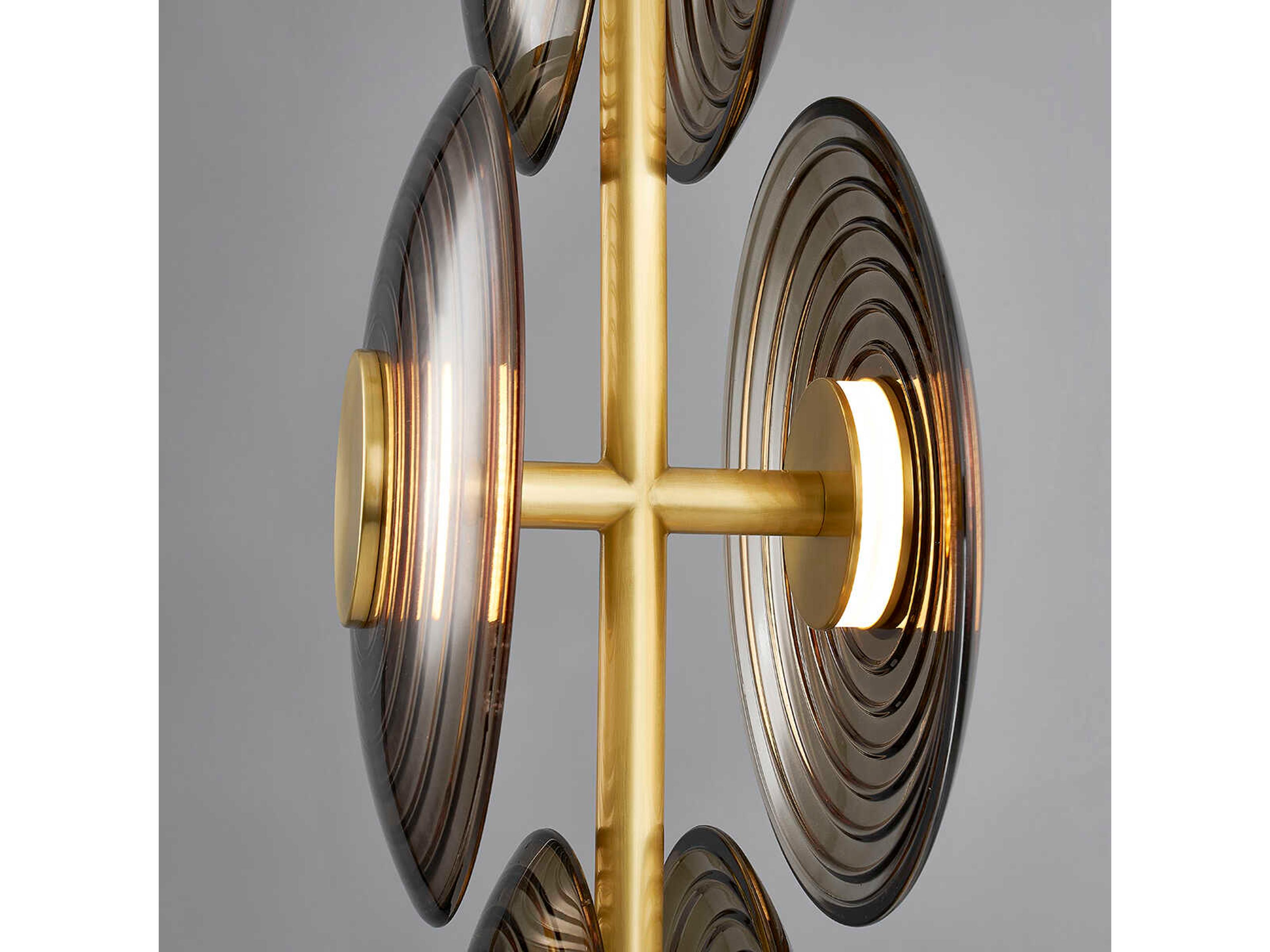 Hudson Valley Griston 6-Light Aged Brass Glass LED Round Mini Pendant