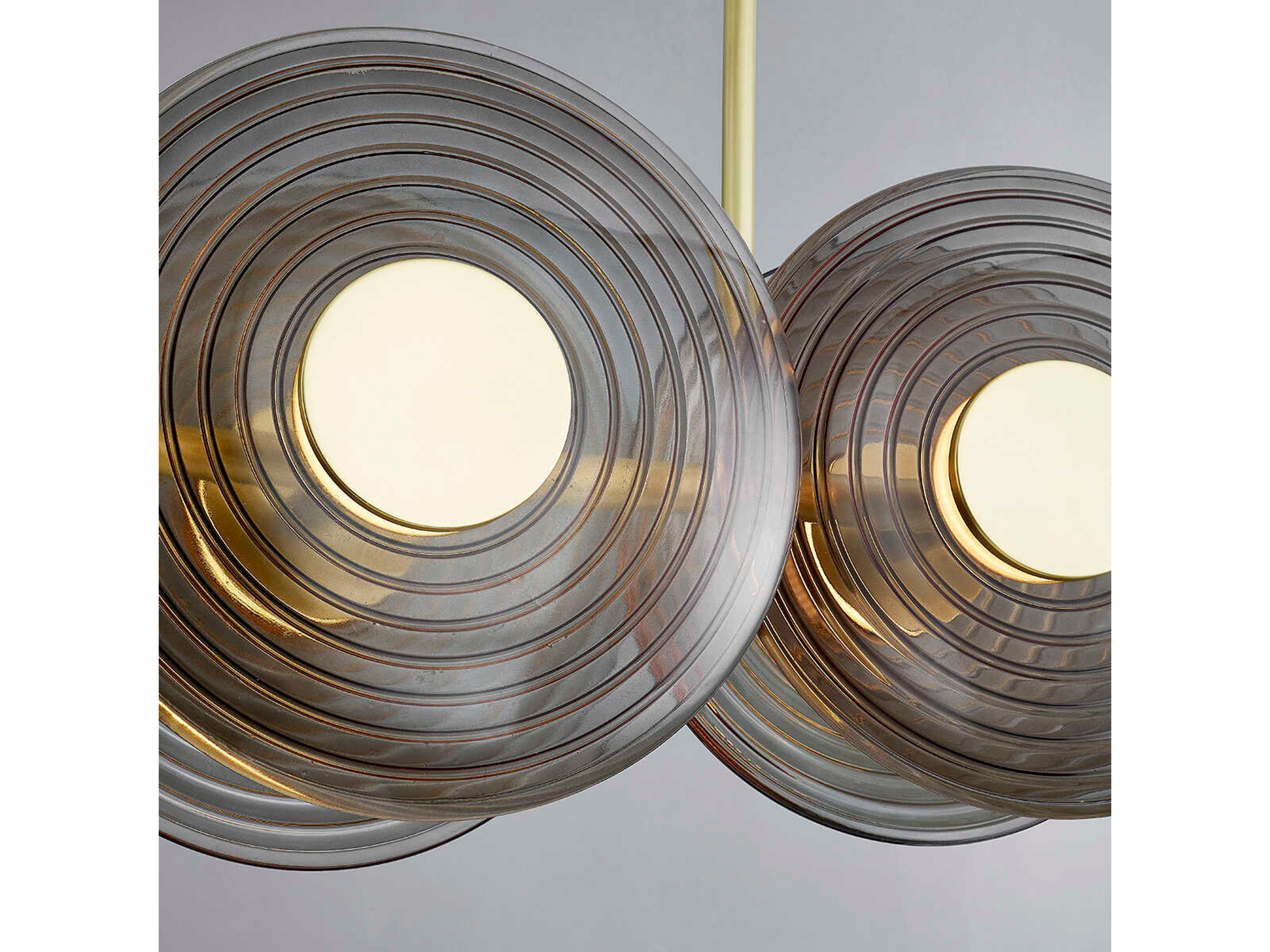 Hudson Valley Griston 10-Light Aged Brass Glass LED Round Island Pendant