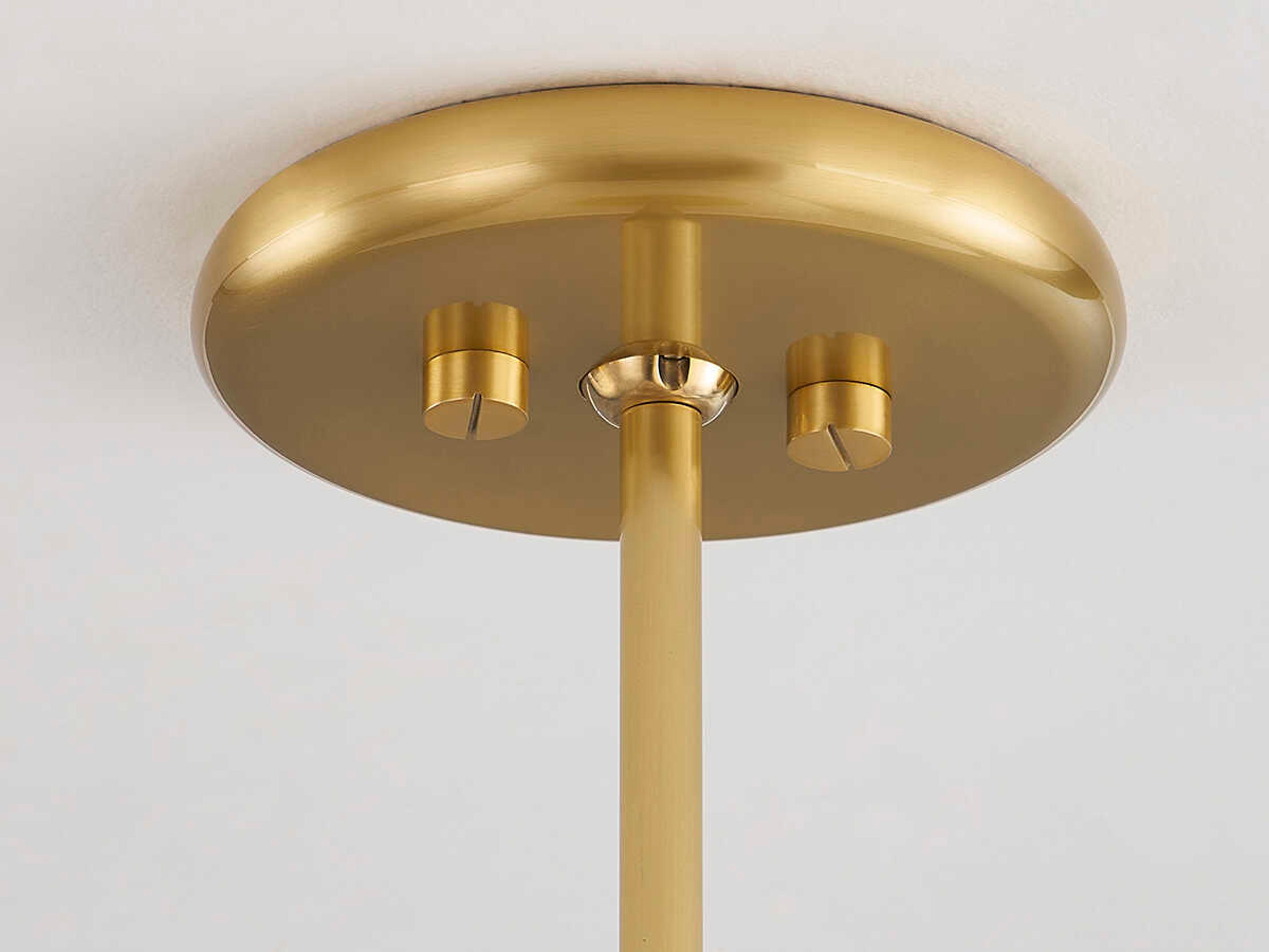 Hudson Valley Blyford 1-Light Aged Brass Glass LED Round Pendant