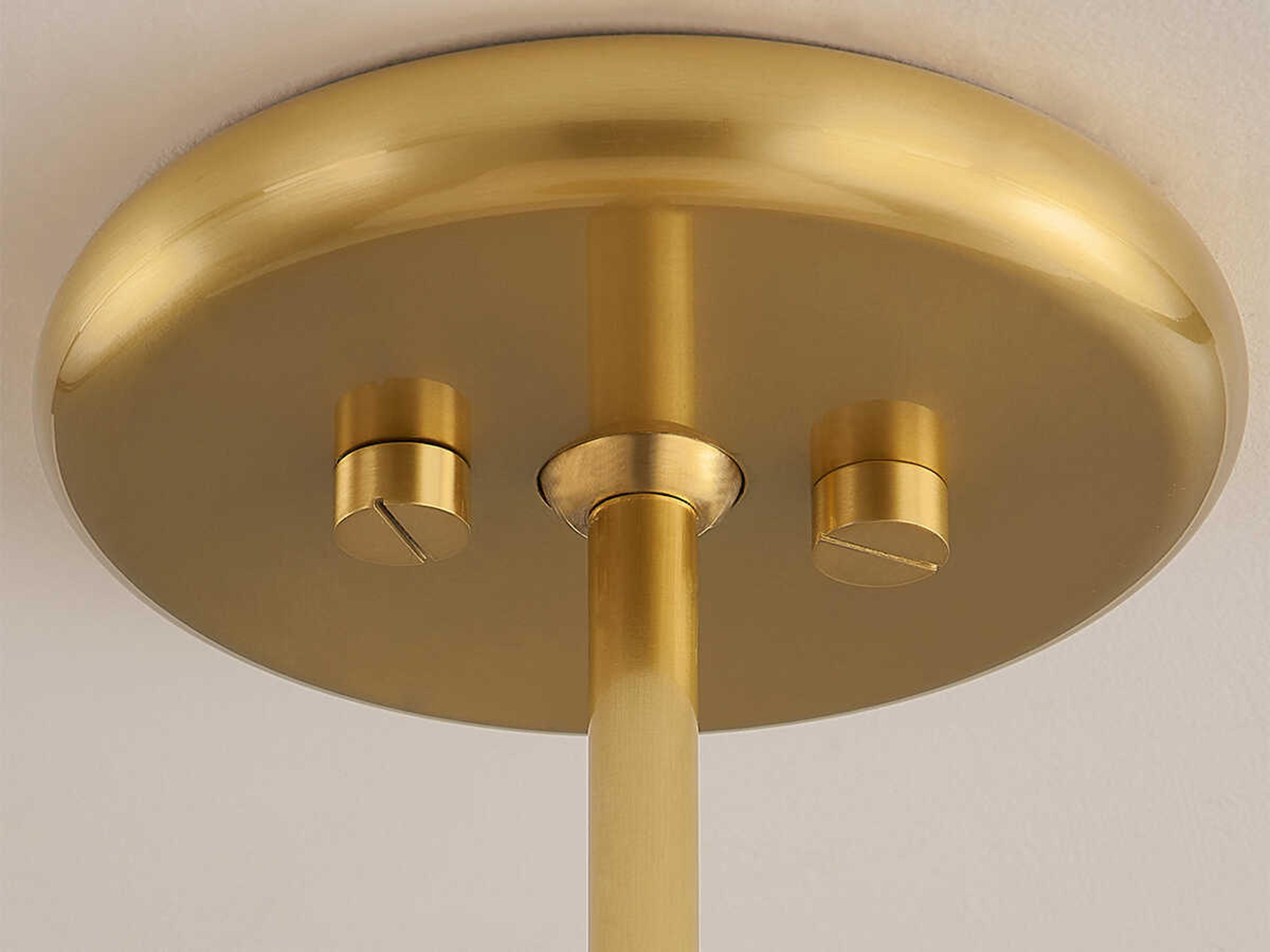 Hudson Valley Blyford 1-Light Aged Brass Glass LED Round Pendant