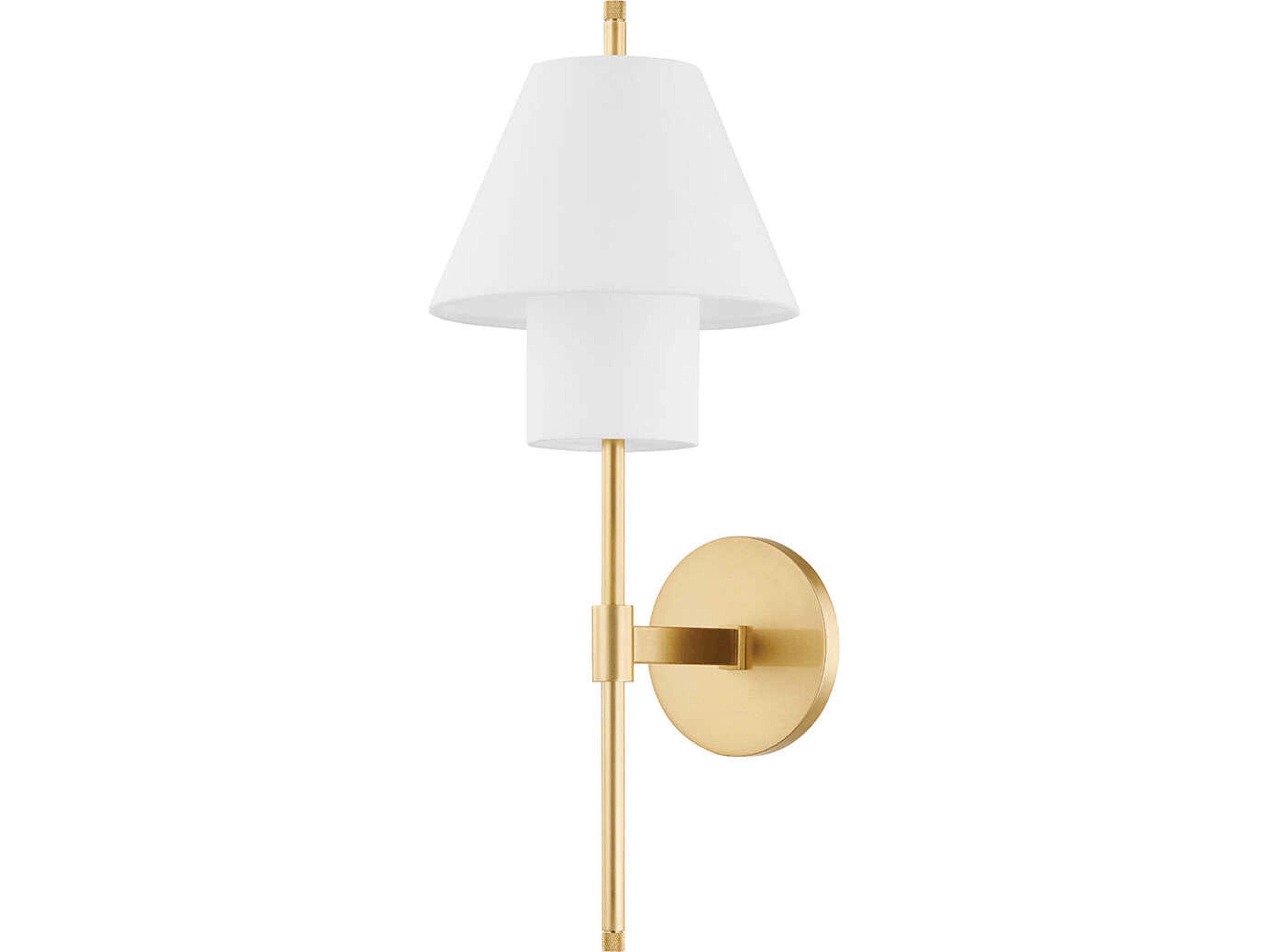 Glenmoore 1-Light Aged Brass White Wall Sconce
