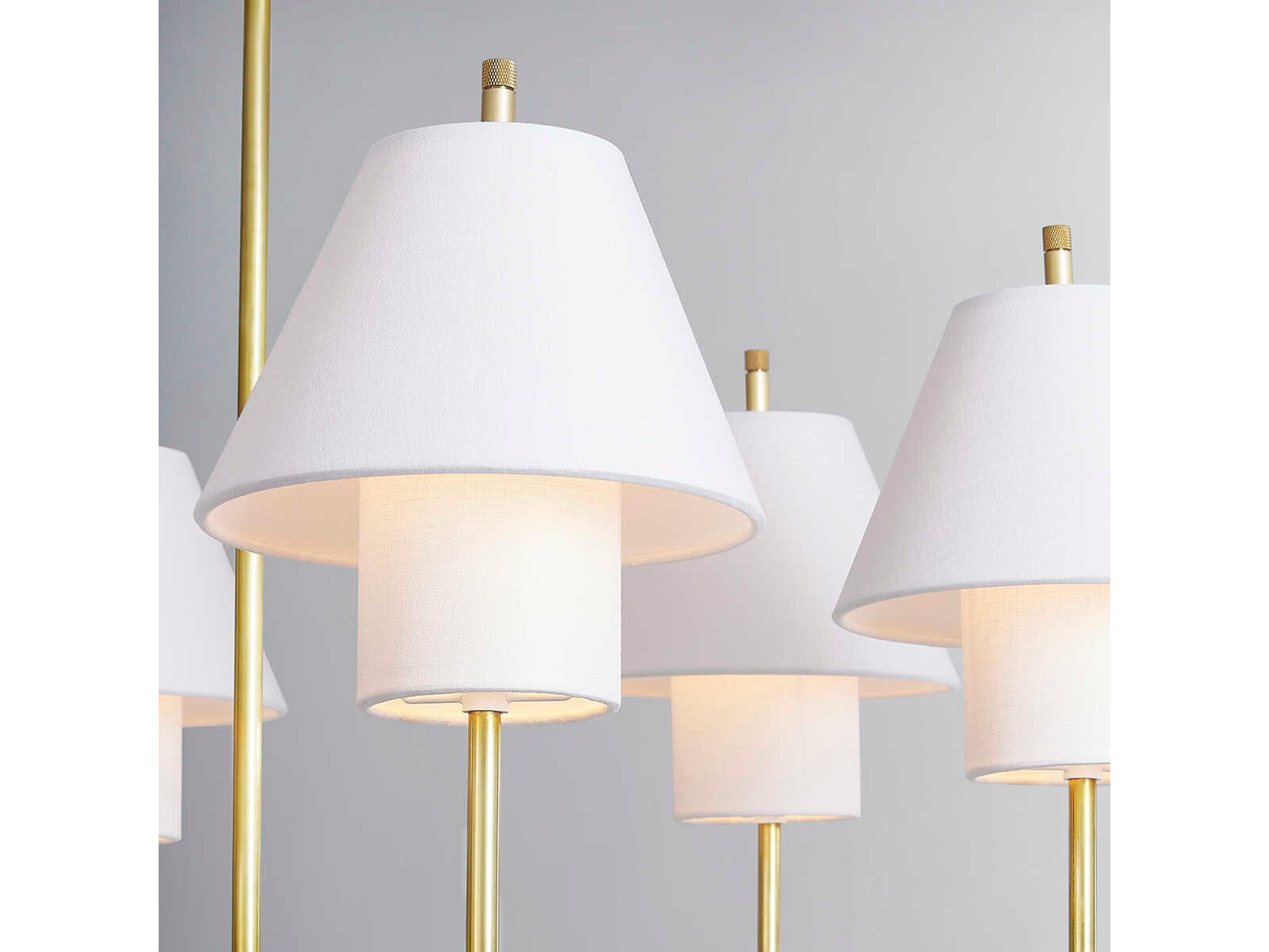 Hudson Valley Glenmoore 6-Light Aged Brass White Empire Chandelier