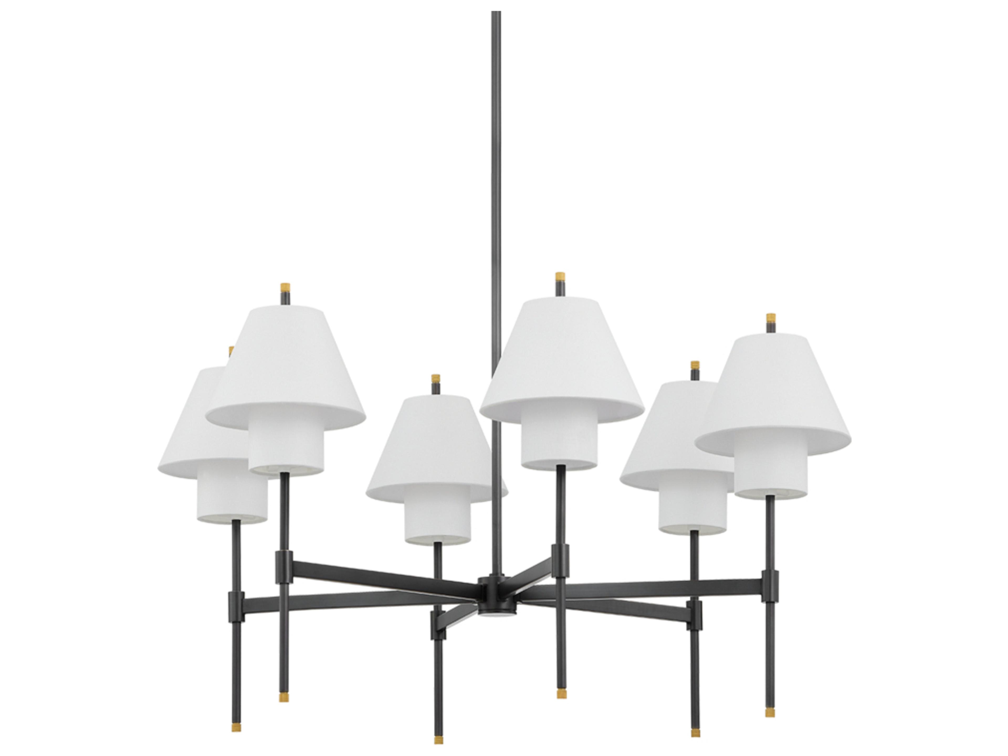 Glenmoore 6-Light Aged Brass Black Empire Chandelier