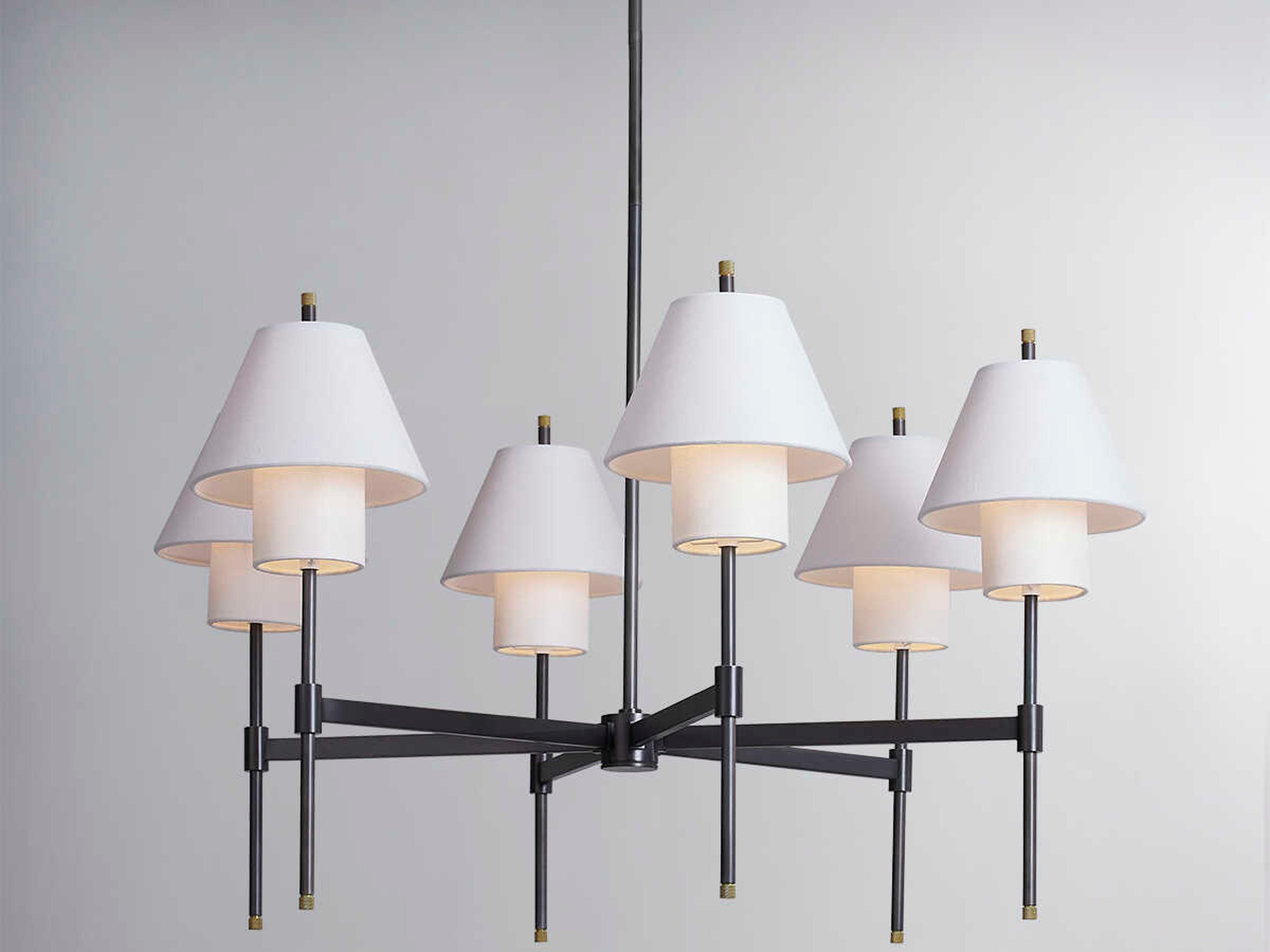 Hudson Valley Glenmoore 6-Light Aged Brass Black Empire Chandelier