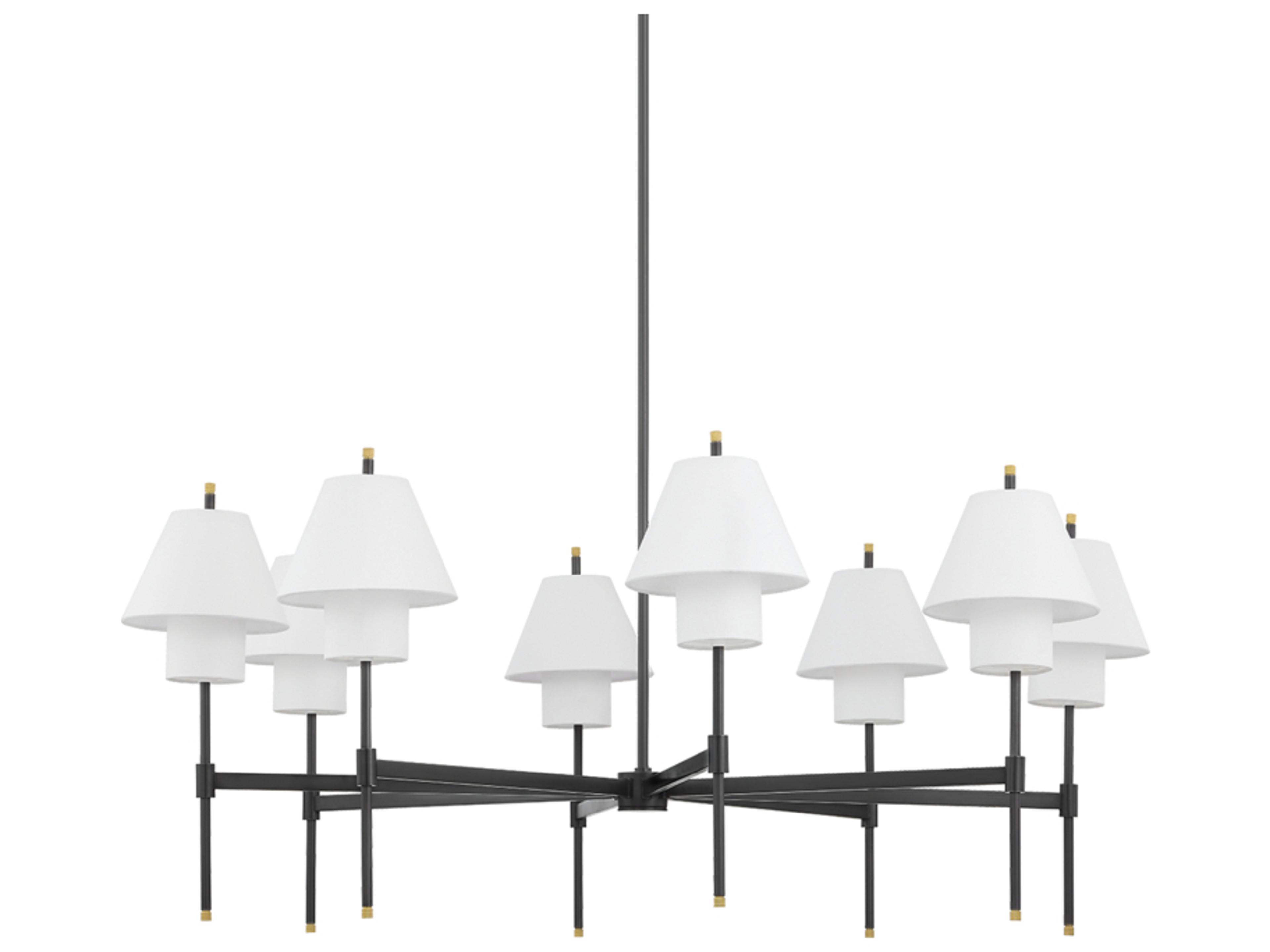 Glenmoore 8-Light Aged Brass Black Empire Chandelier