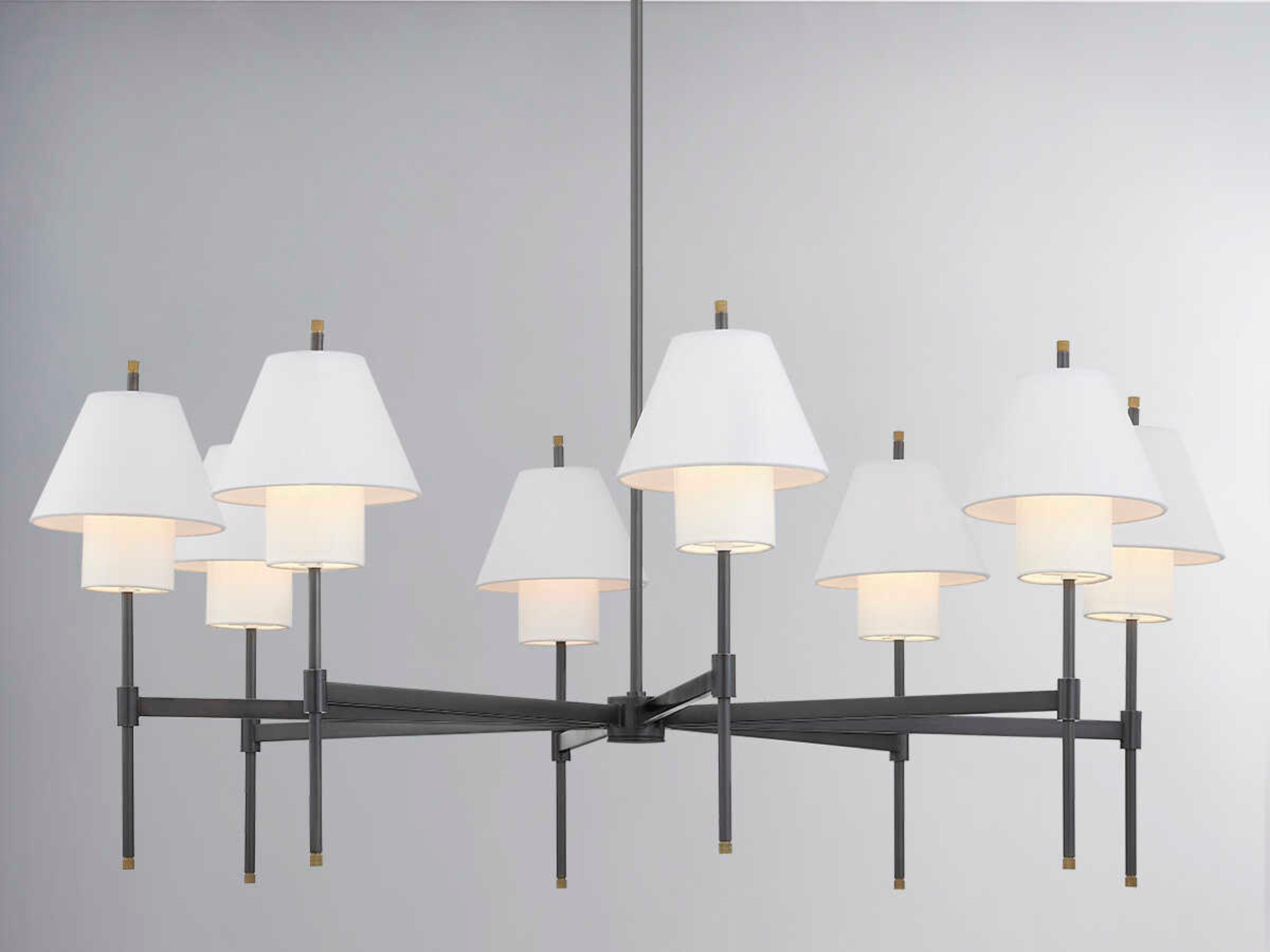 Hudson Valley Glenmoore 8-Light Aged Brass Black Empire Chandelier