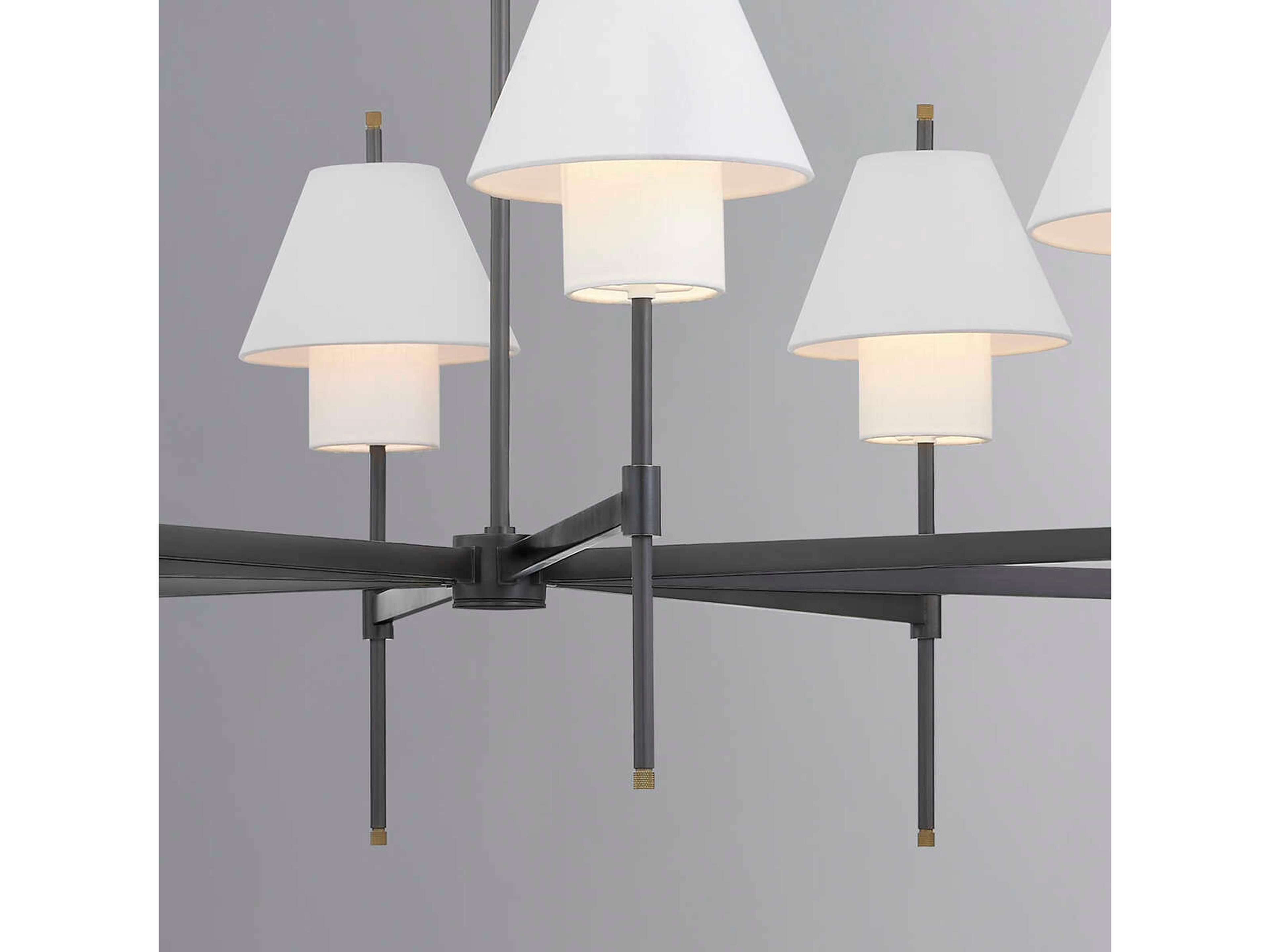 Hudson Valley Glenmoore 8-Light Aged Brass Black Empire Chandelier