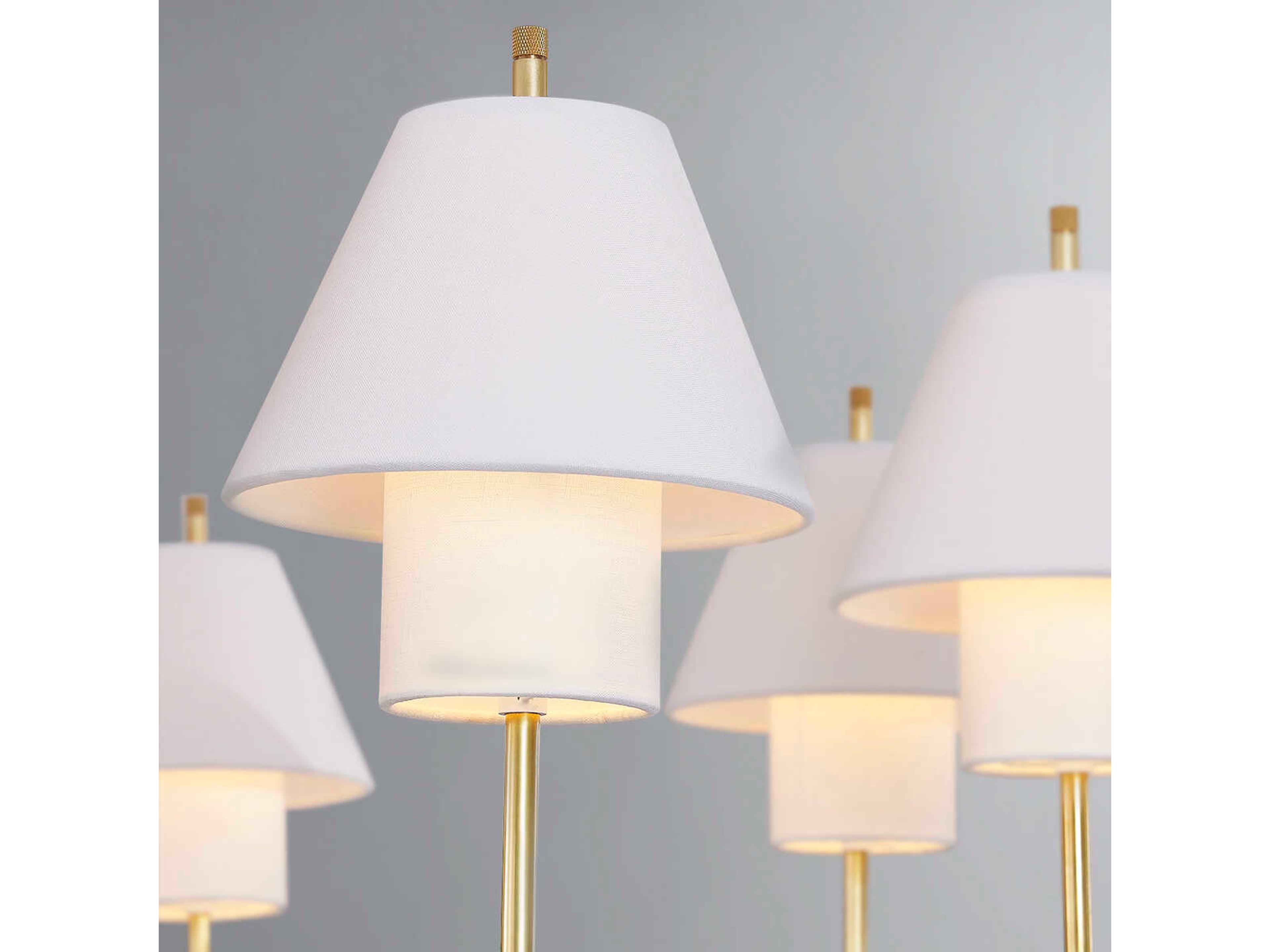 Hudson Valley Glenmoore 12-Light Aged Brass White Empire Tiered Chandelier