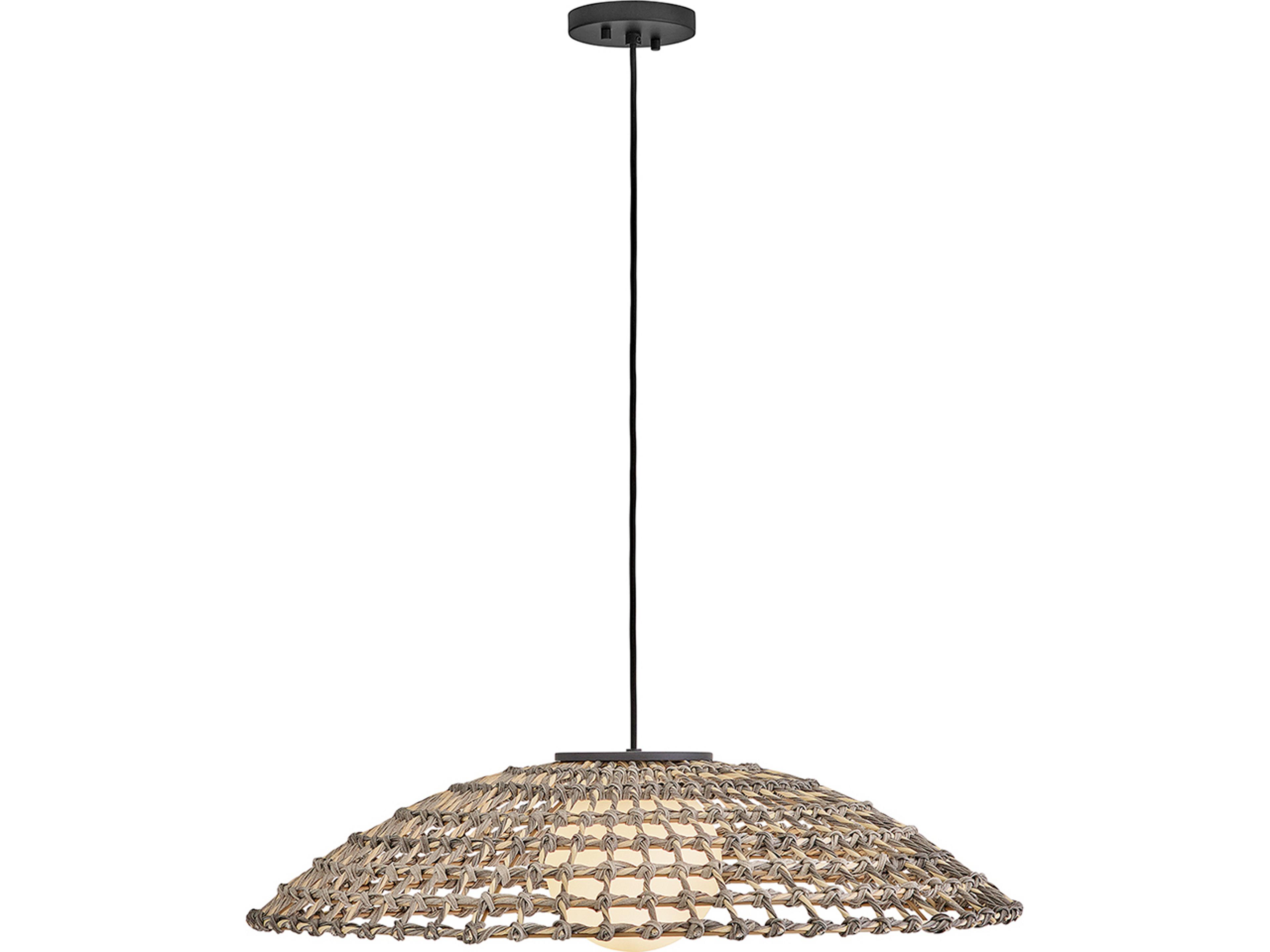 Open Air 1-Light Black Dome Pendant