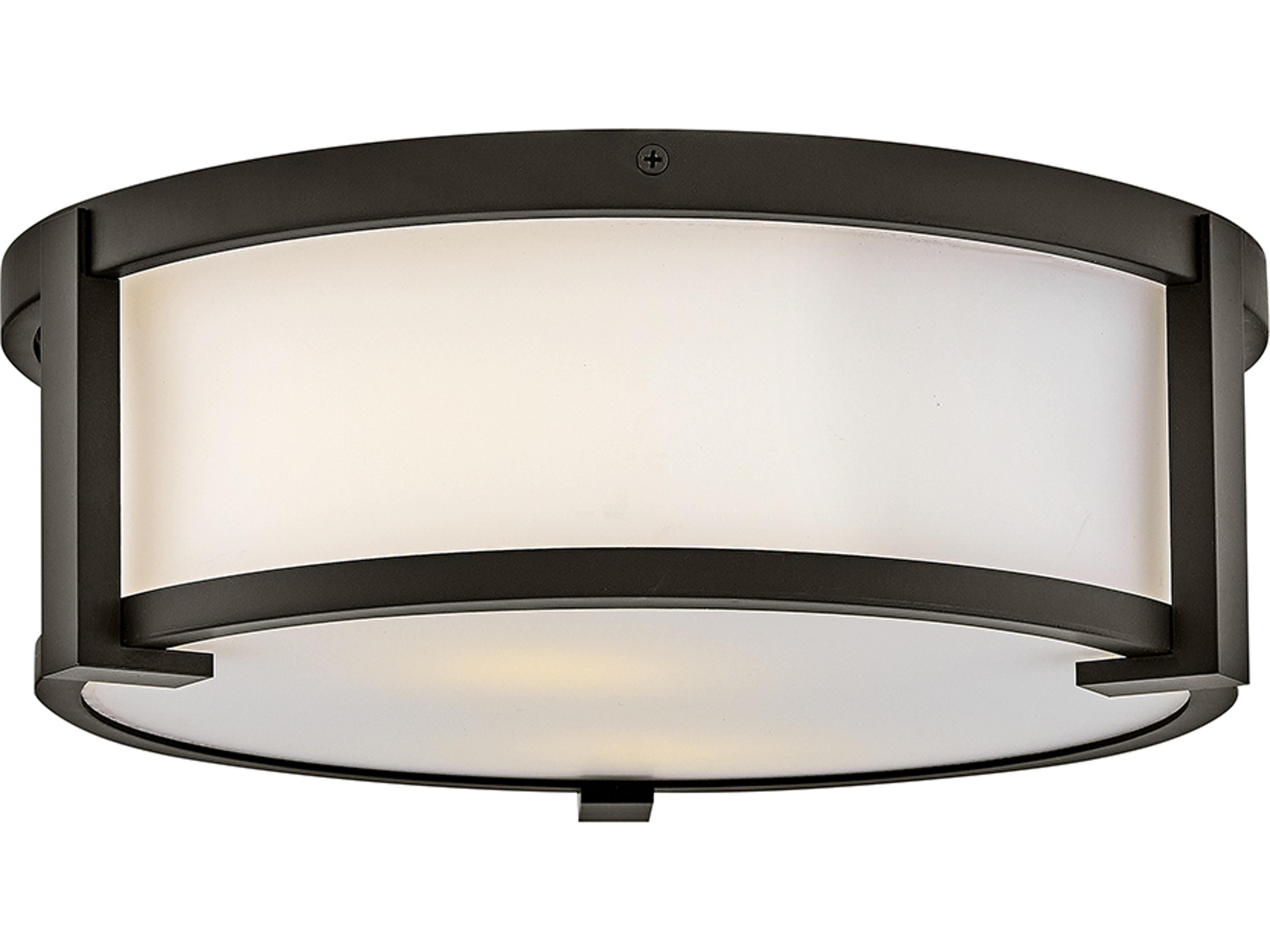 Lowell 2-Light Oil Rubbed Bronze Round Flush Mount