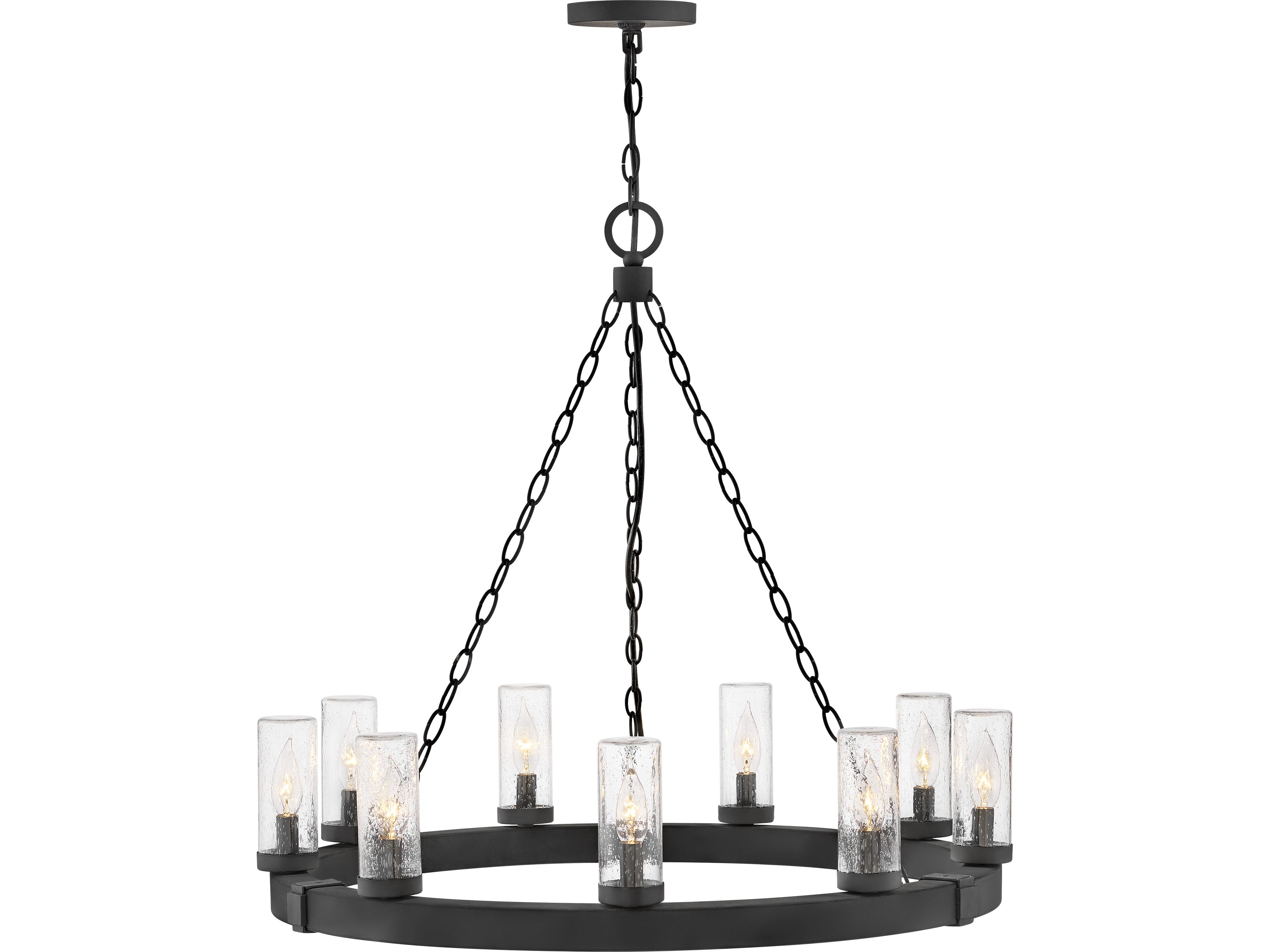 Open Air 9-Light Black Chandelier