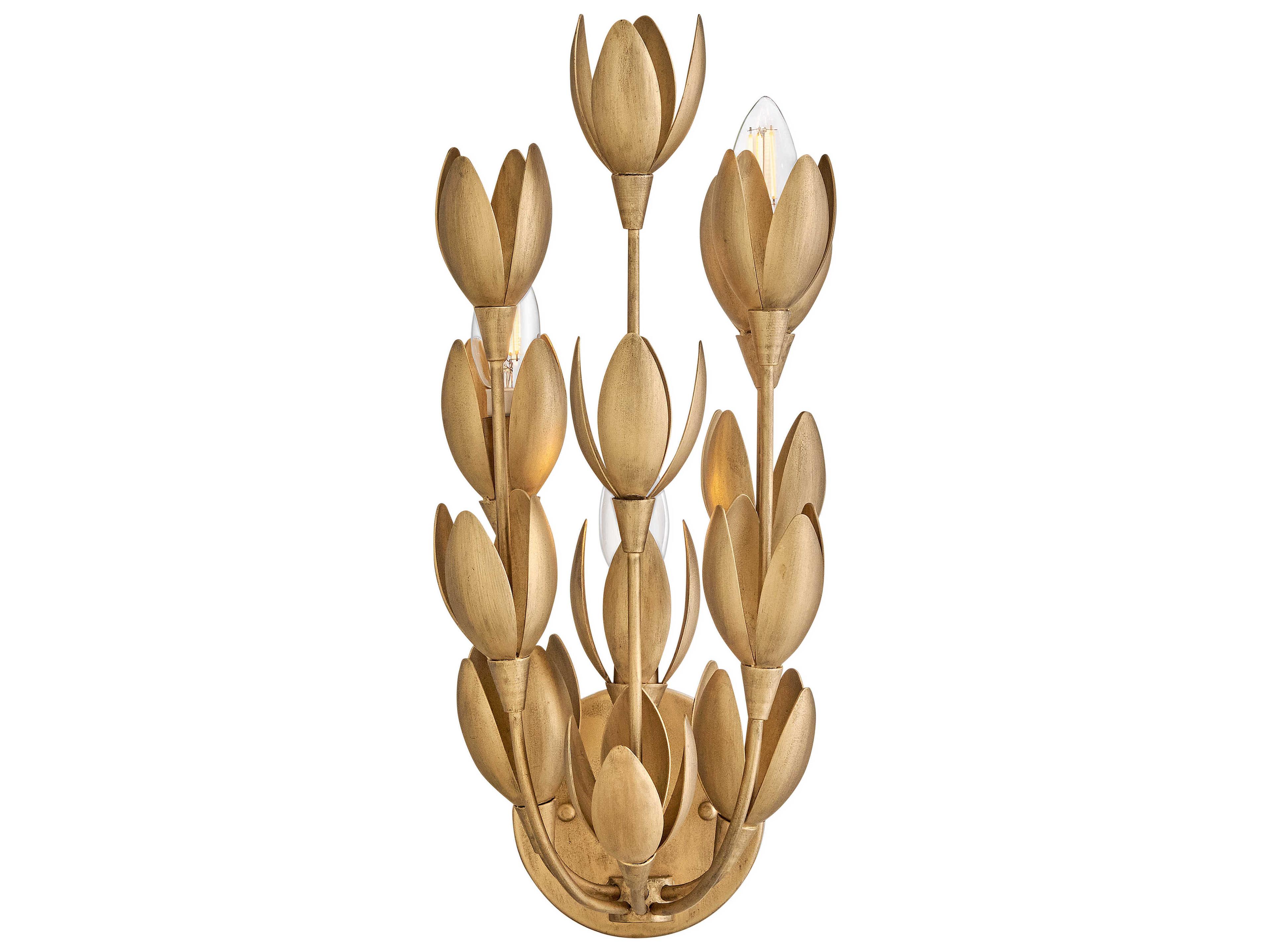 Flora 3-Light Burnished Gold Wall Sconce