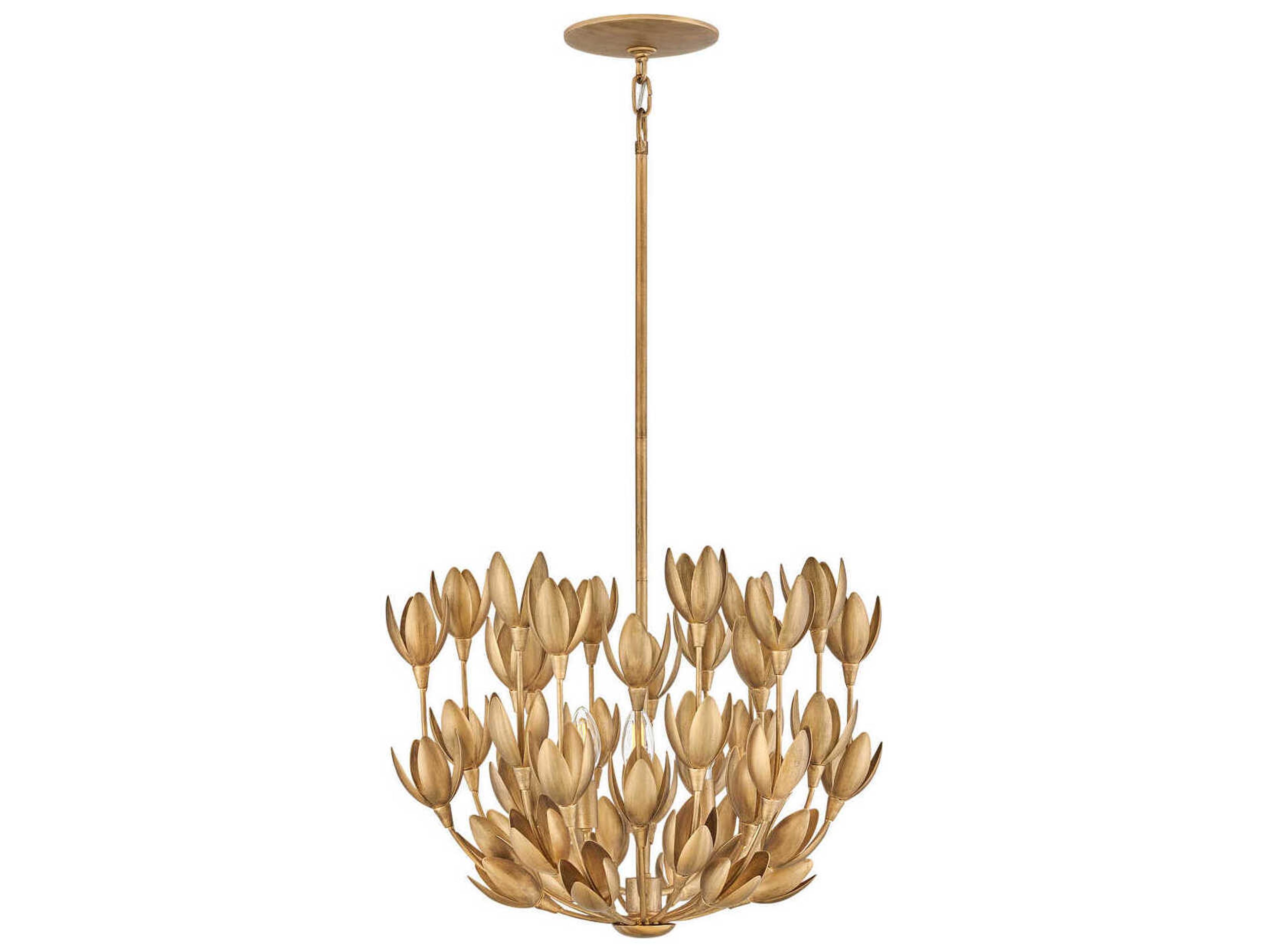 Flora 3-Light Burnished Gold LED Pendant