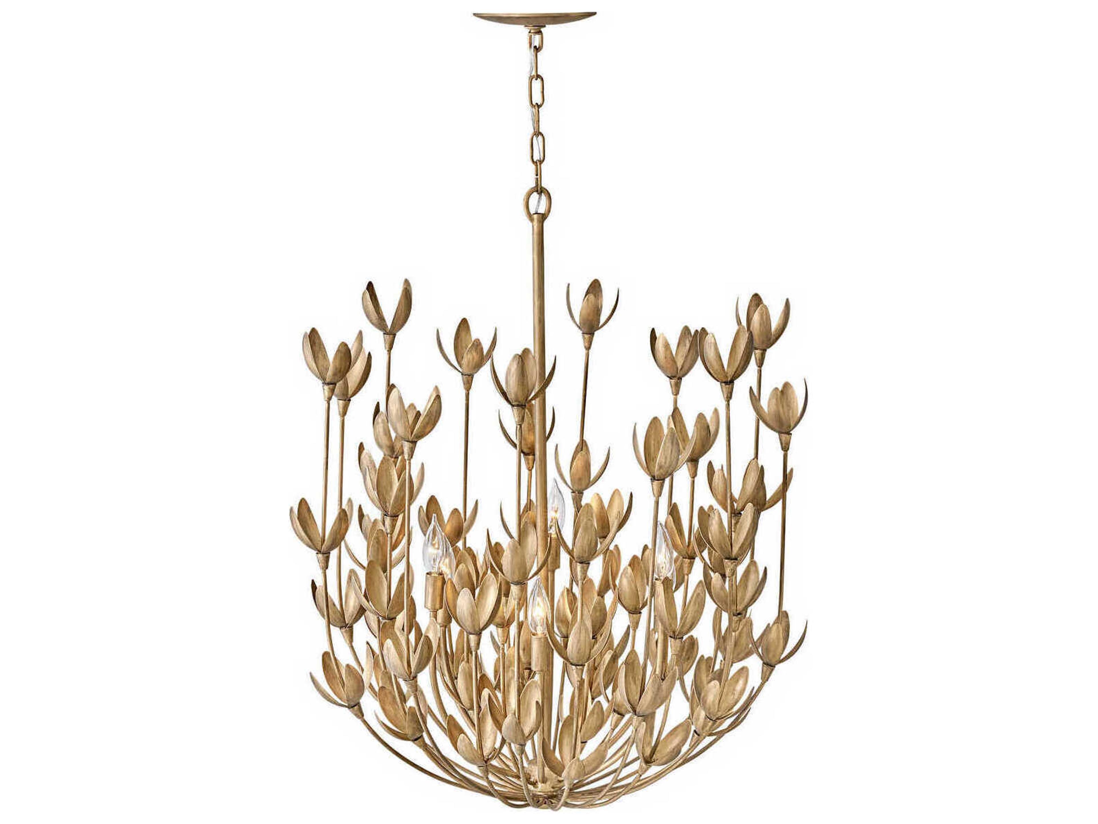 Hinkley Flora 6-Light Burnished Gold Candelabra Chandelier