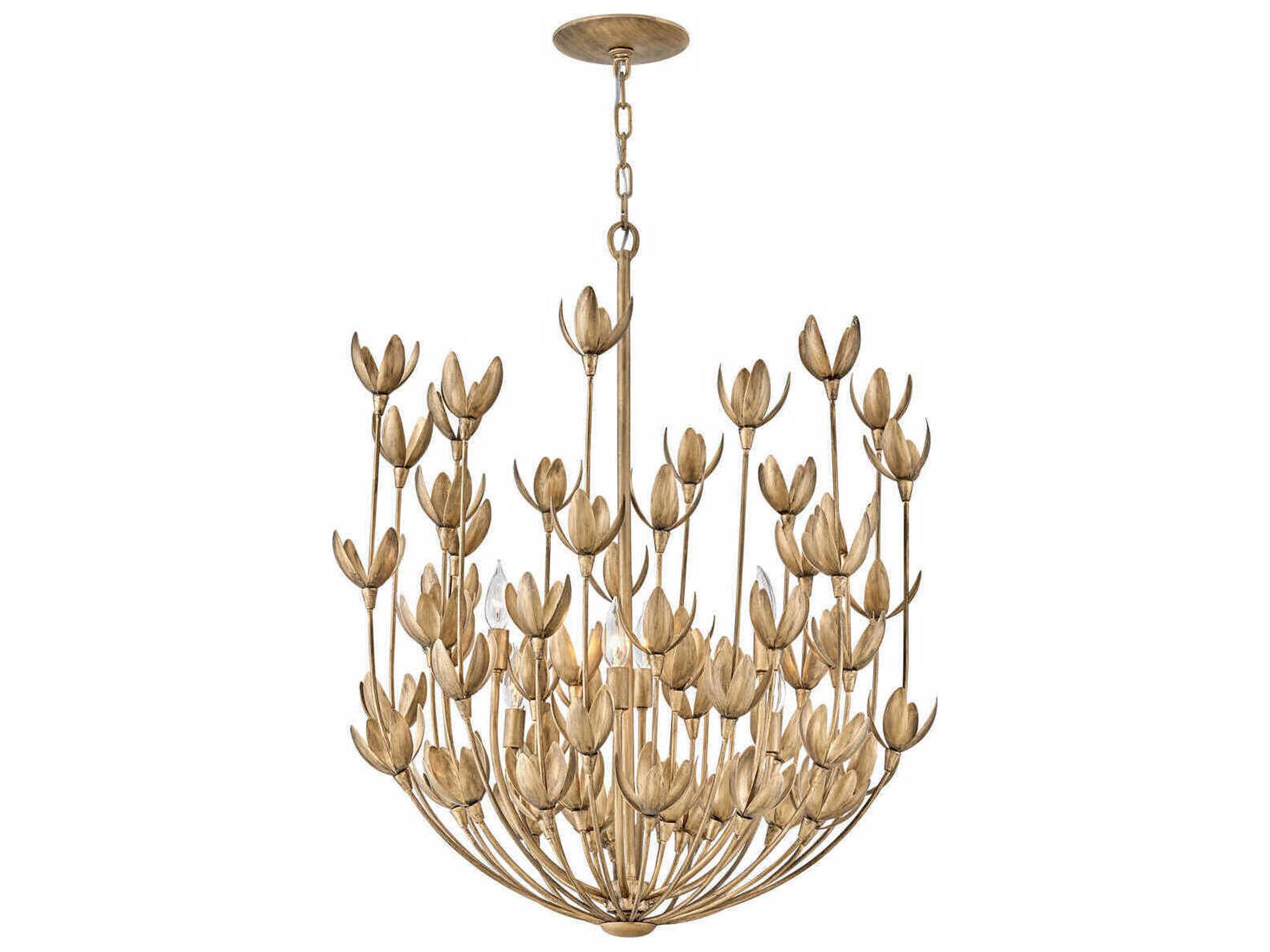Hinkley Flora 6-Light Burnished Gold Candelabra Chandelier