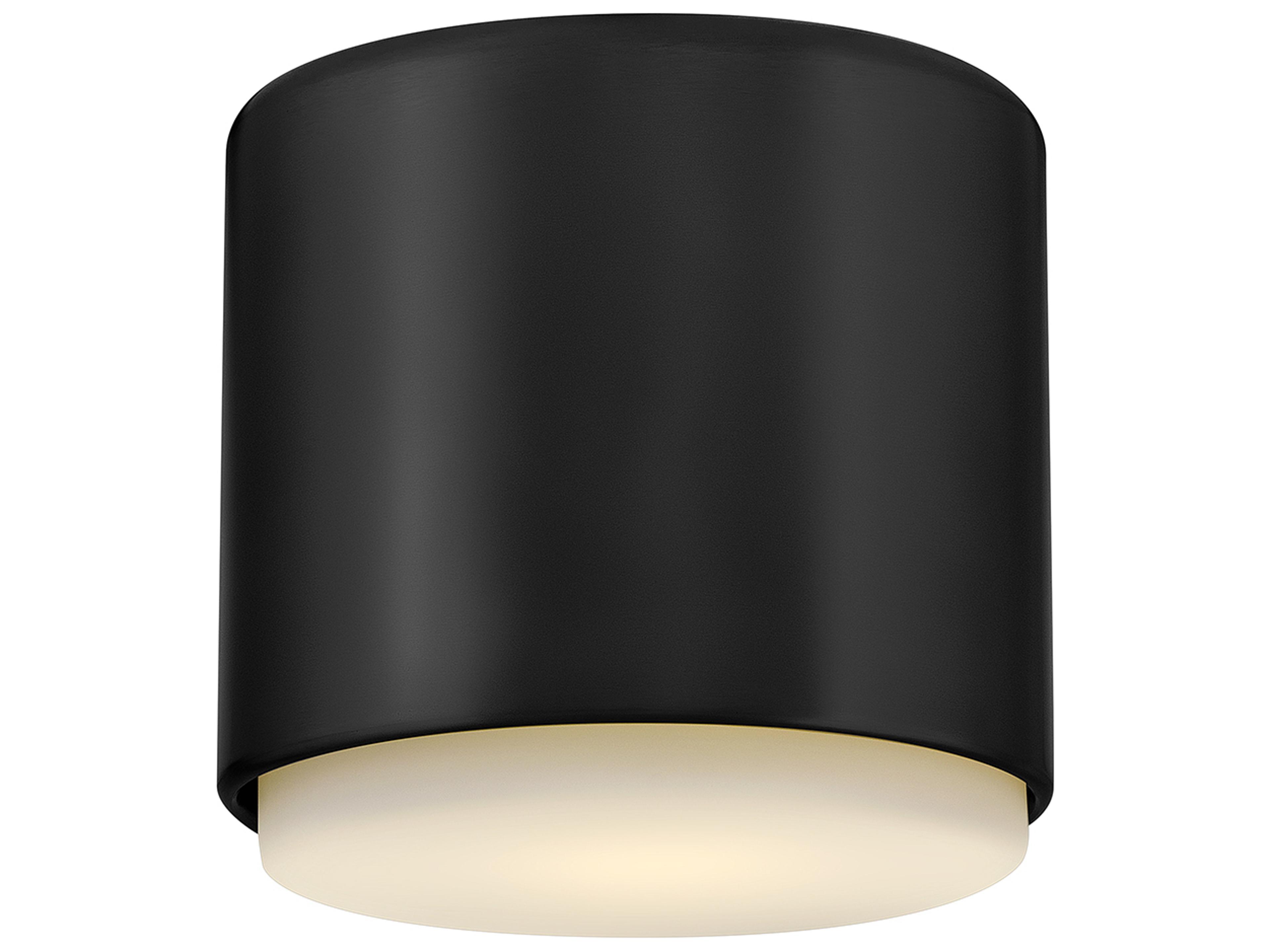 Cedric 1-Light Black Cylinder Flush Mount