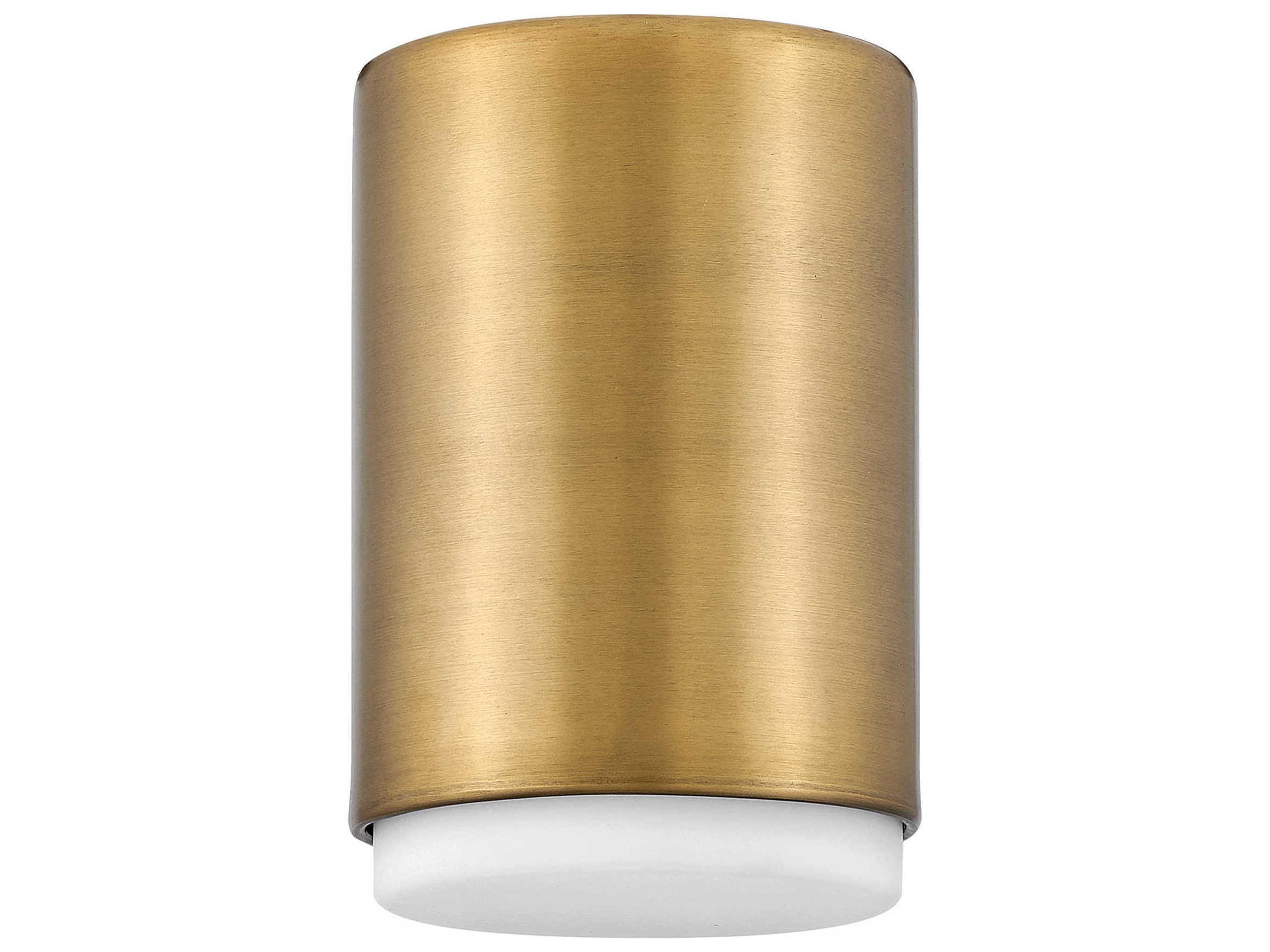 Cedric 1-Light Lacquered Brass Glass Cylinder Flush Mount