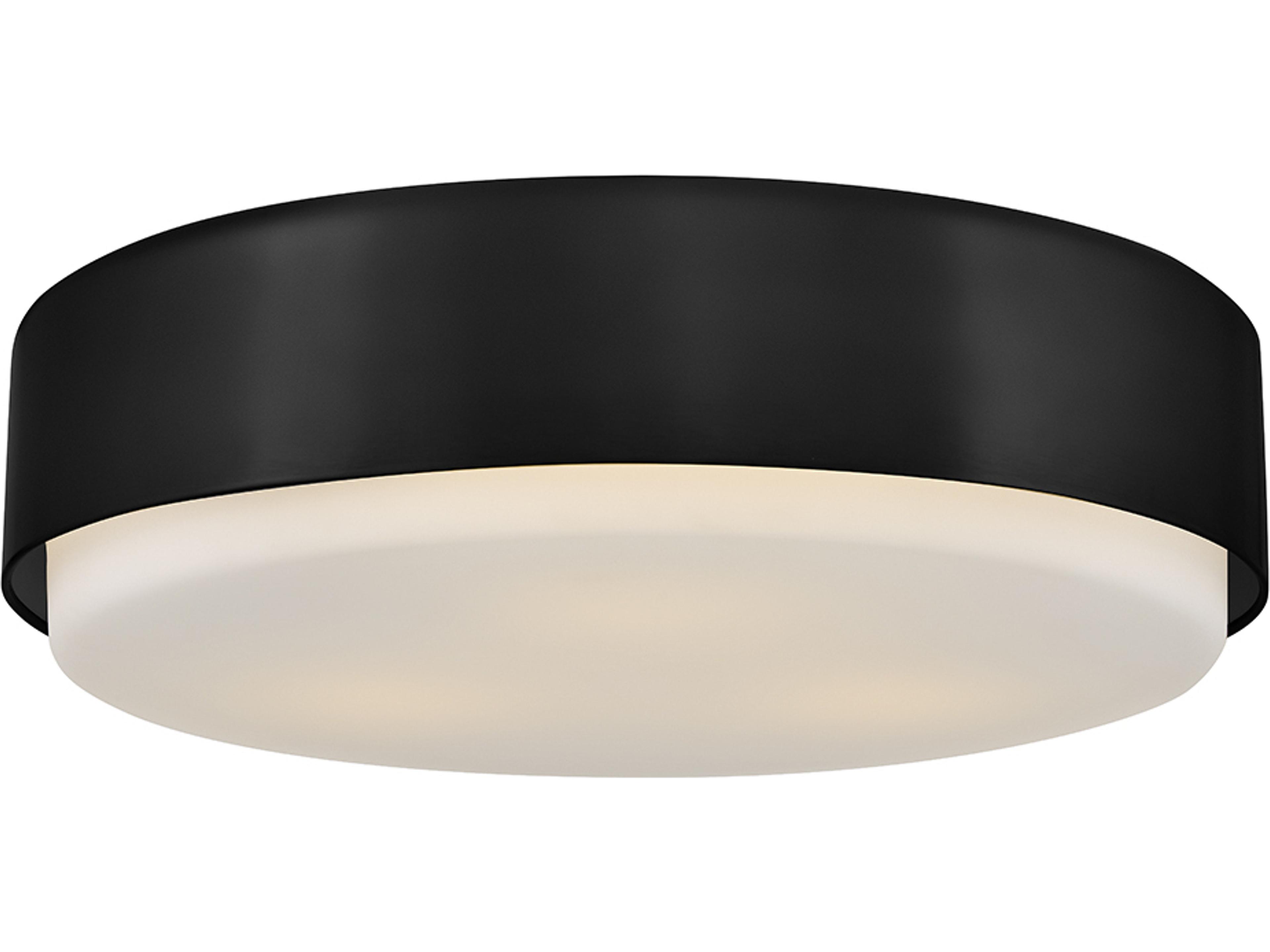 Cedric 3-Light Black Round Flush Mount