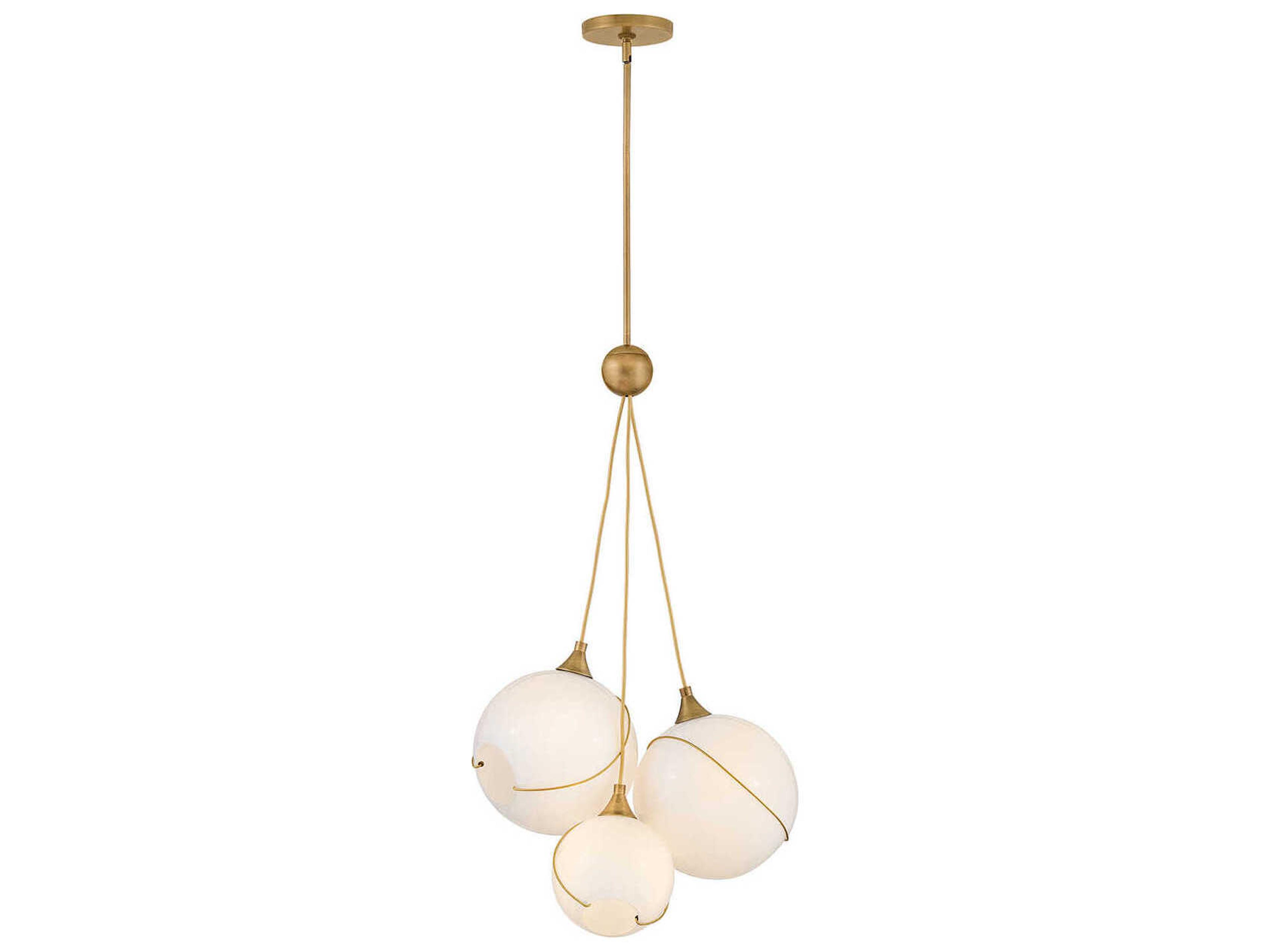 Skye 3-Light Heritage Brass Globe Pendant