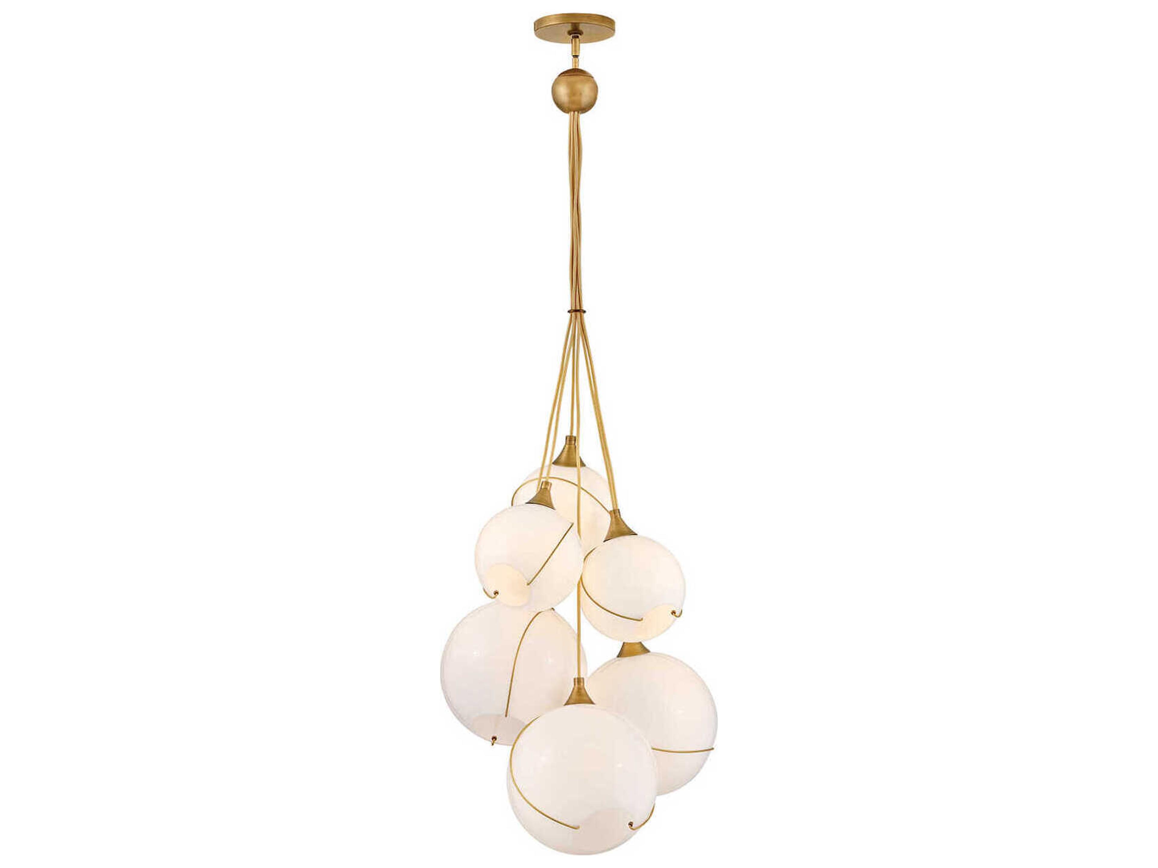 Skye 6-Light Heritage Brass Globe Pendant