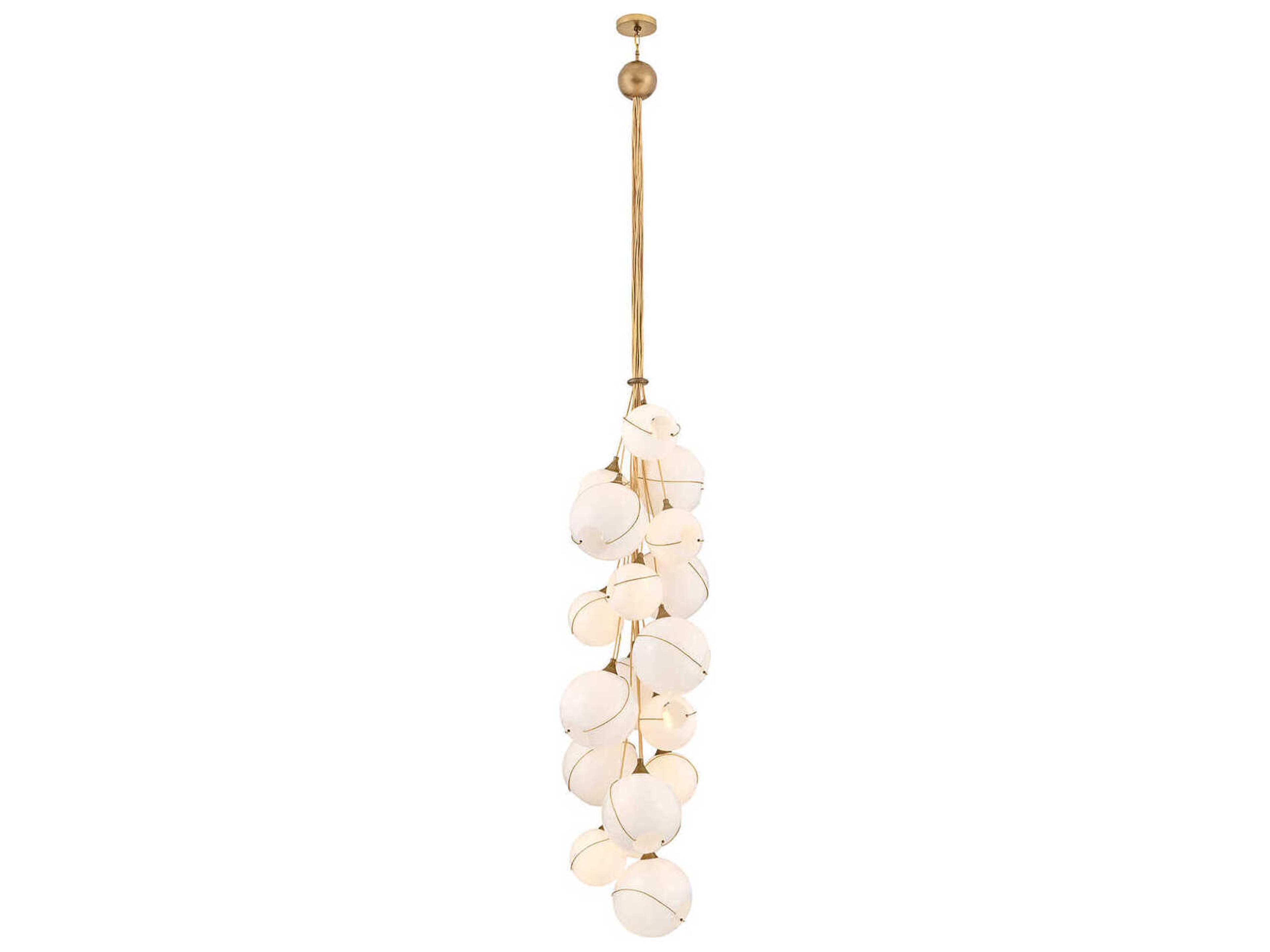 Skye 18-Light Heritage Brass Globe Chandelier