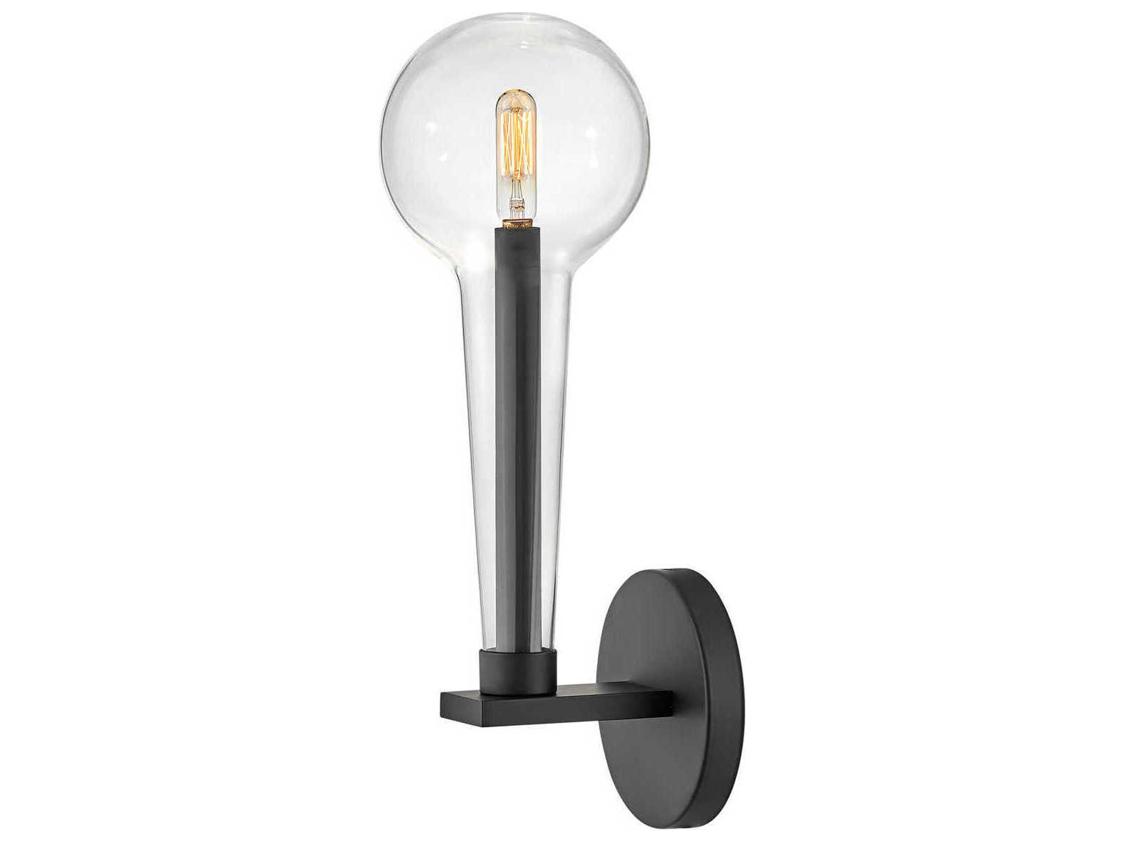 Alchemy 1-Light Black Glass Wall Sconce