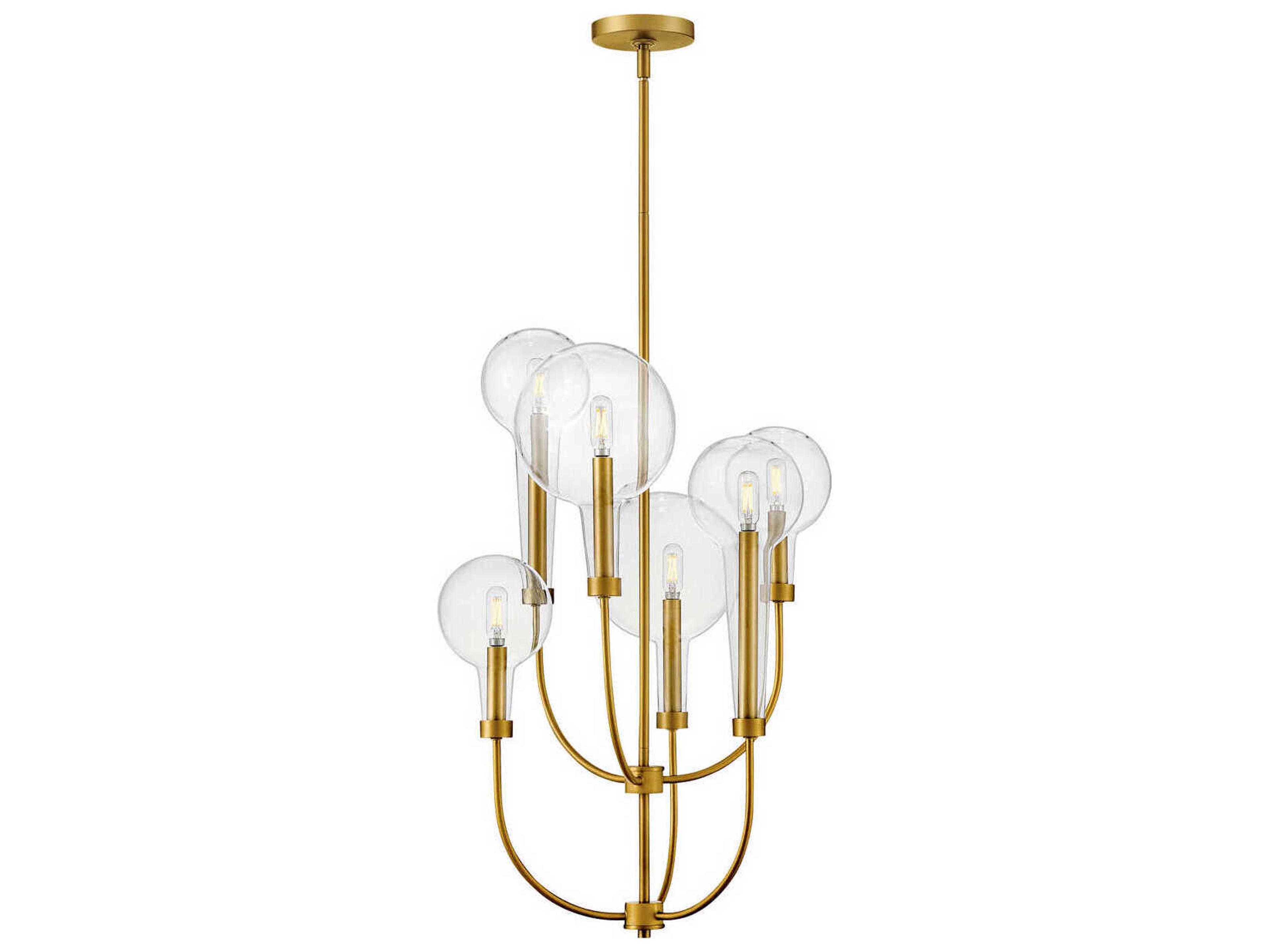 Alchemy 6-Light Lacquered Brass Glass Candelabra Chandelier