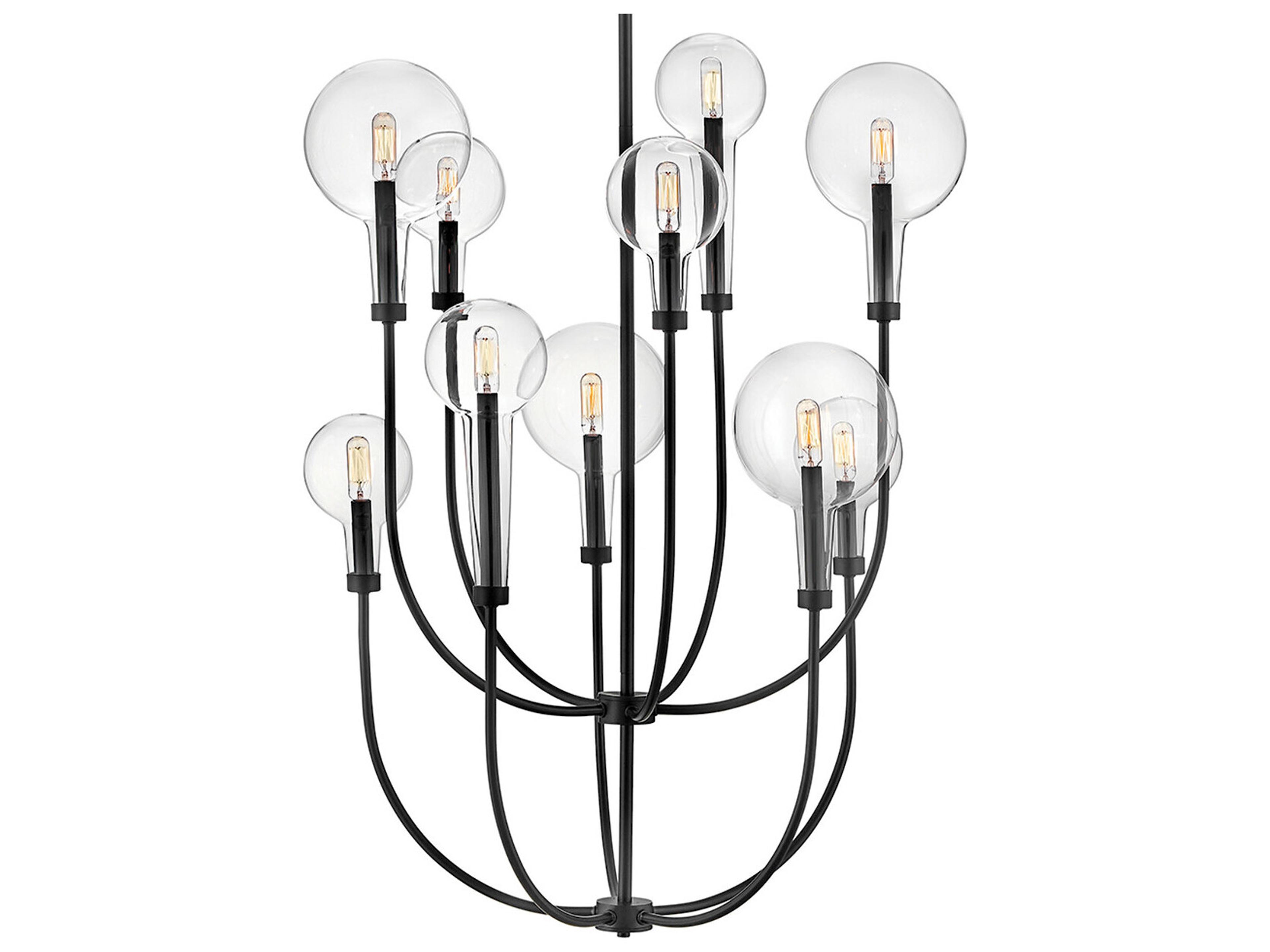 Hinkley Alchemy 10-Light Black Globe Tiered Chandelier