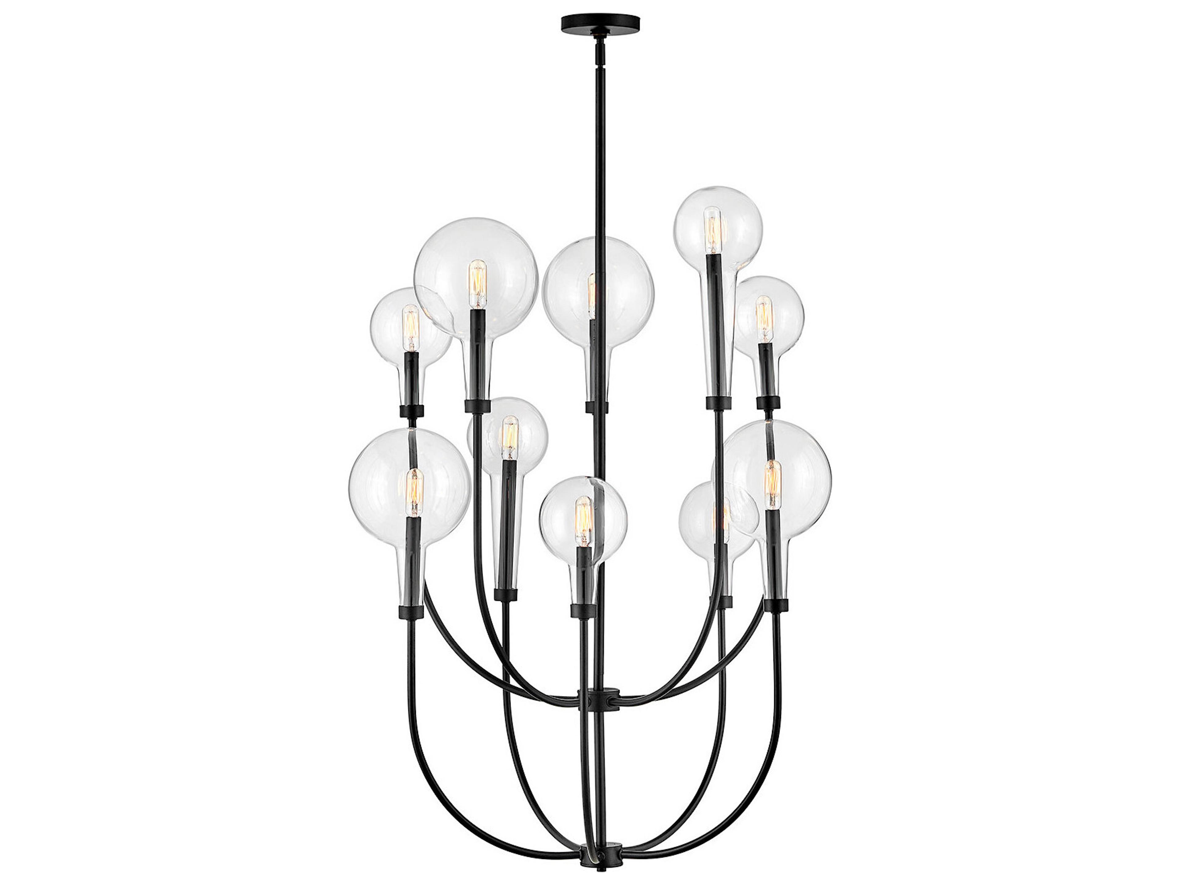 Hinkley Alchemy 10-Light Black Globe Tiered Chandelier