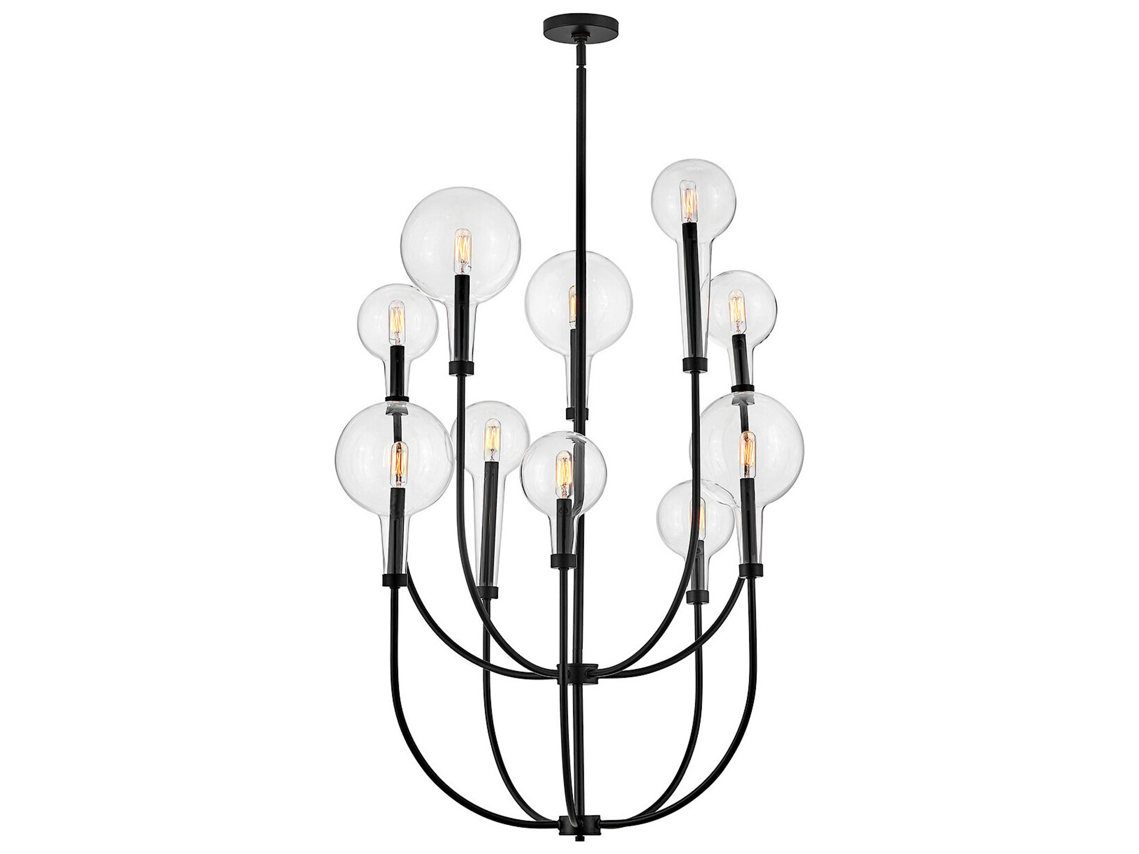 Hinkley Alchemy 10-Light Black Globe Tiered Chandelier