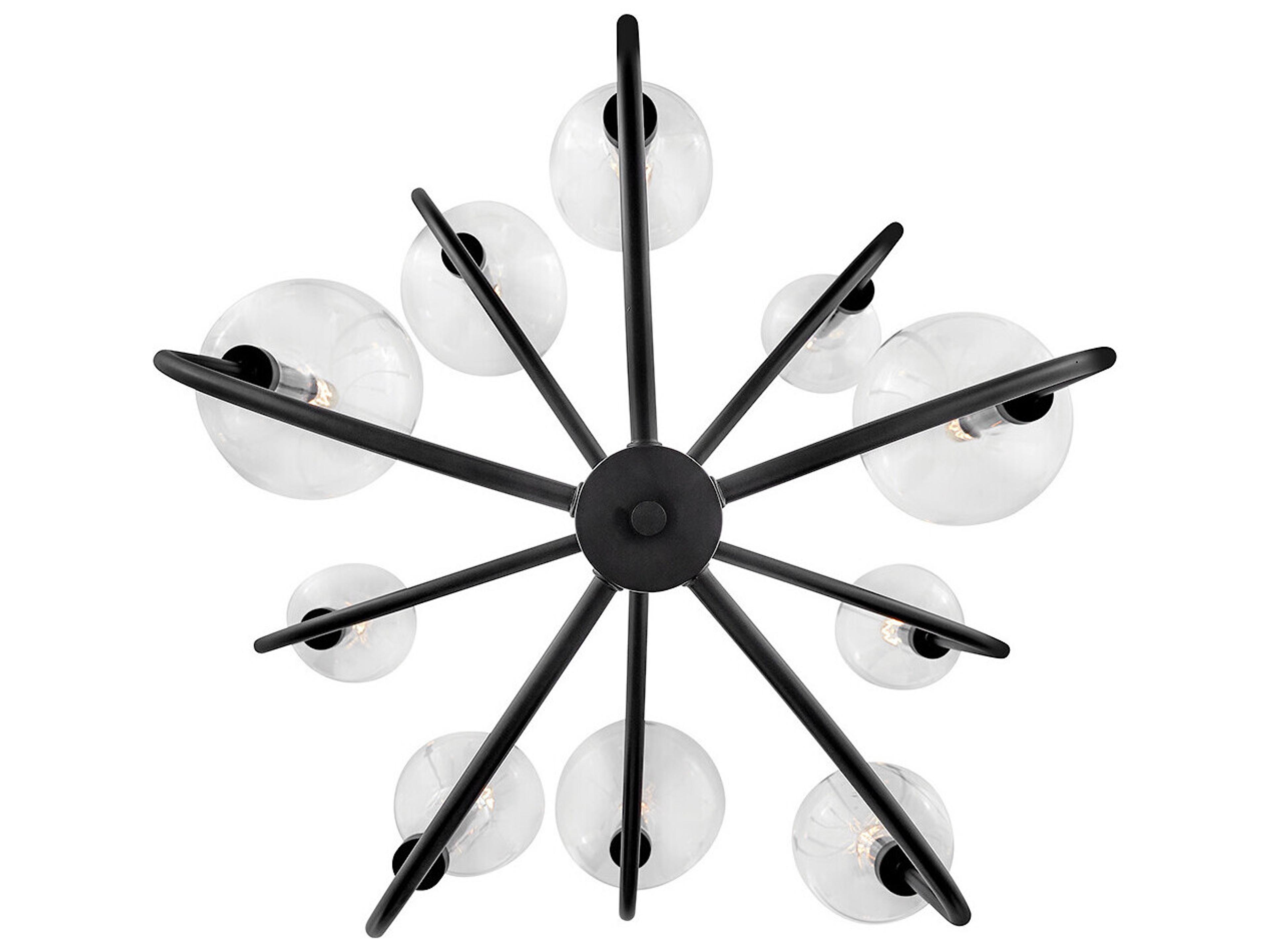 Hinkley Alchemy 10-Light Black Globe Tiered Chandelier