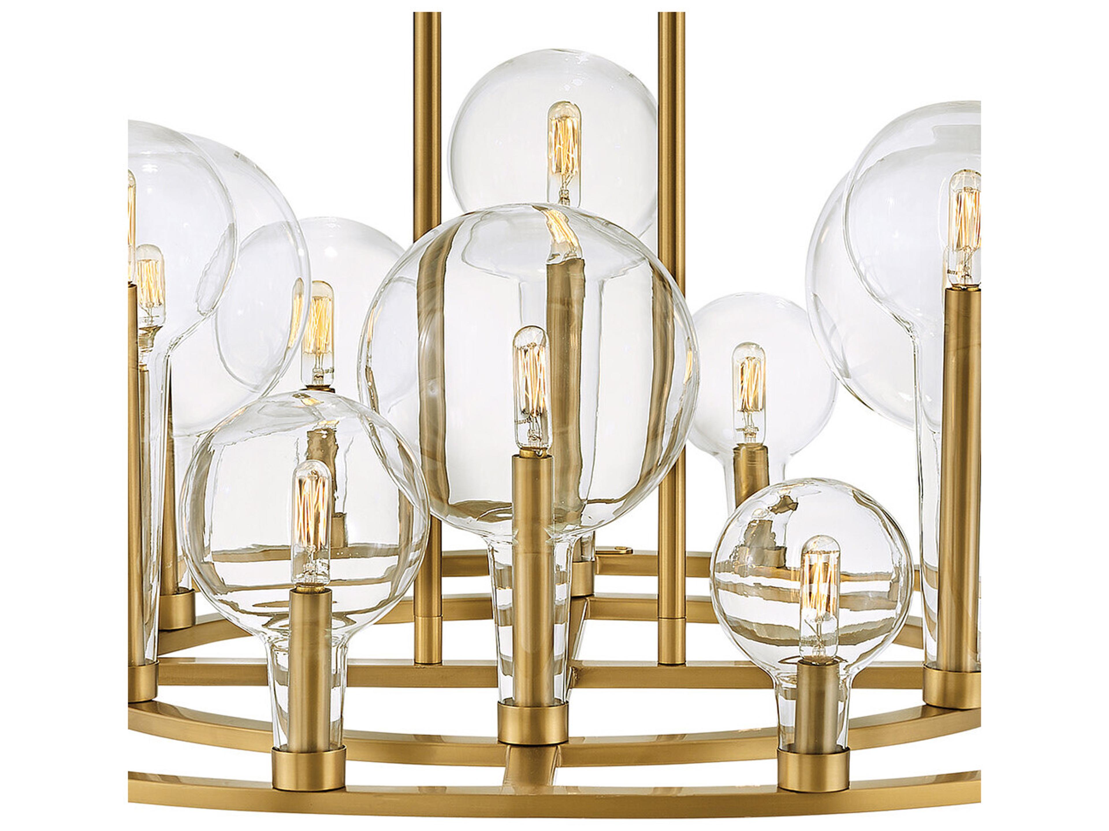 Hinkley Alchemy 16-Light6-Light Lacquered Brass Glass Globe Chandelier