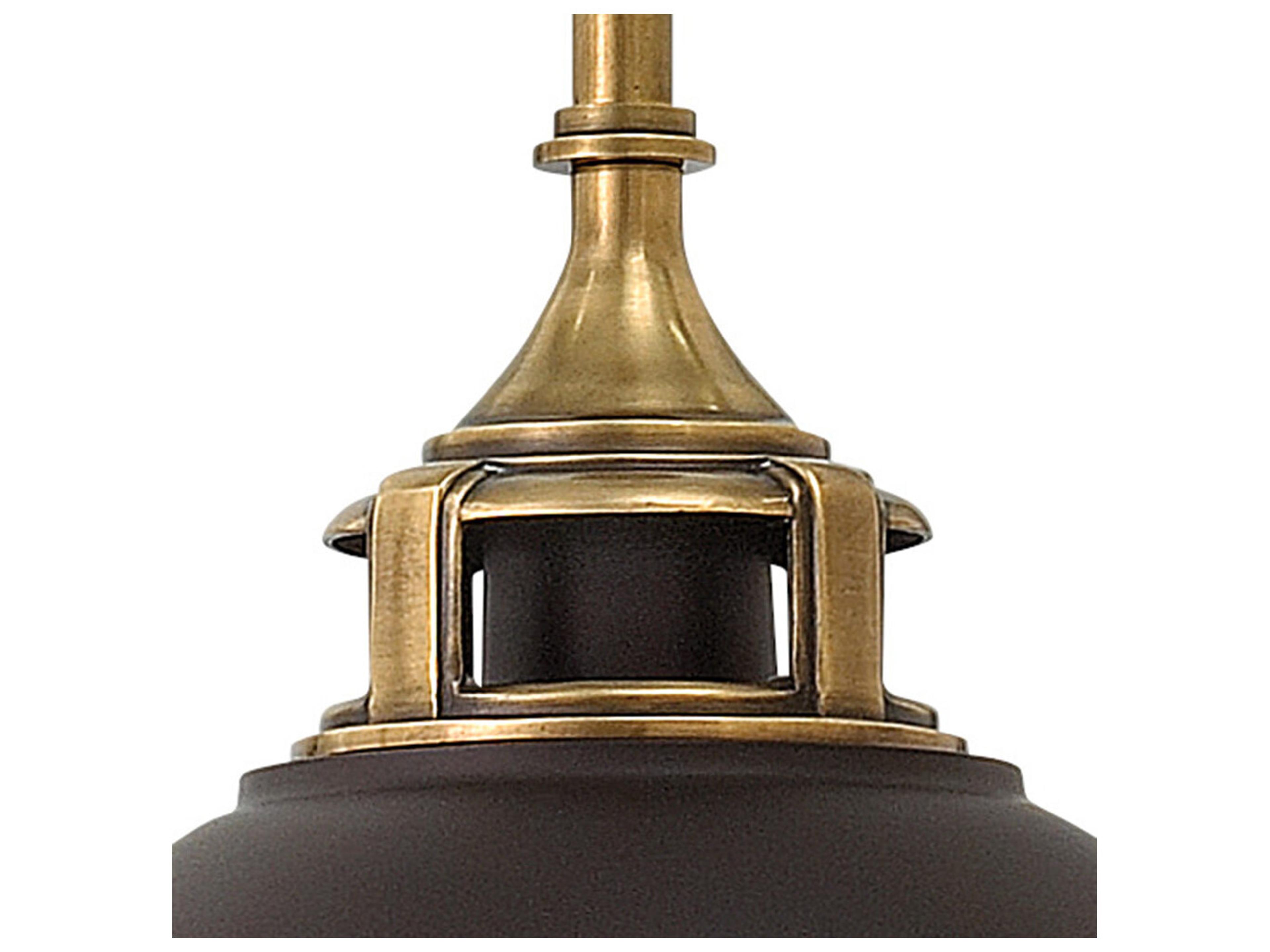 Hinkley Amelia 1-Light Buckeye Bronze Glass Bell Dome Mini Pendant