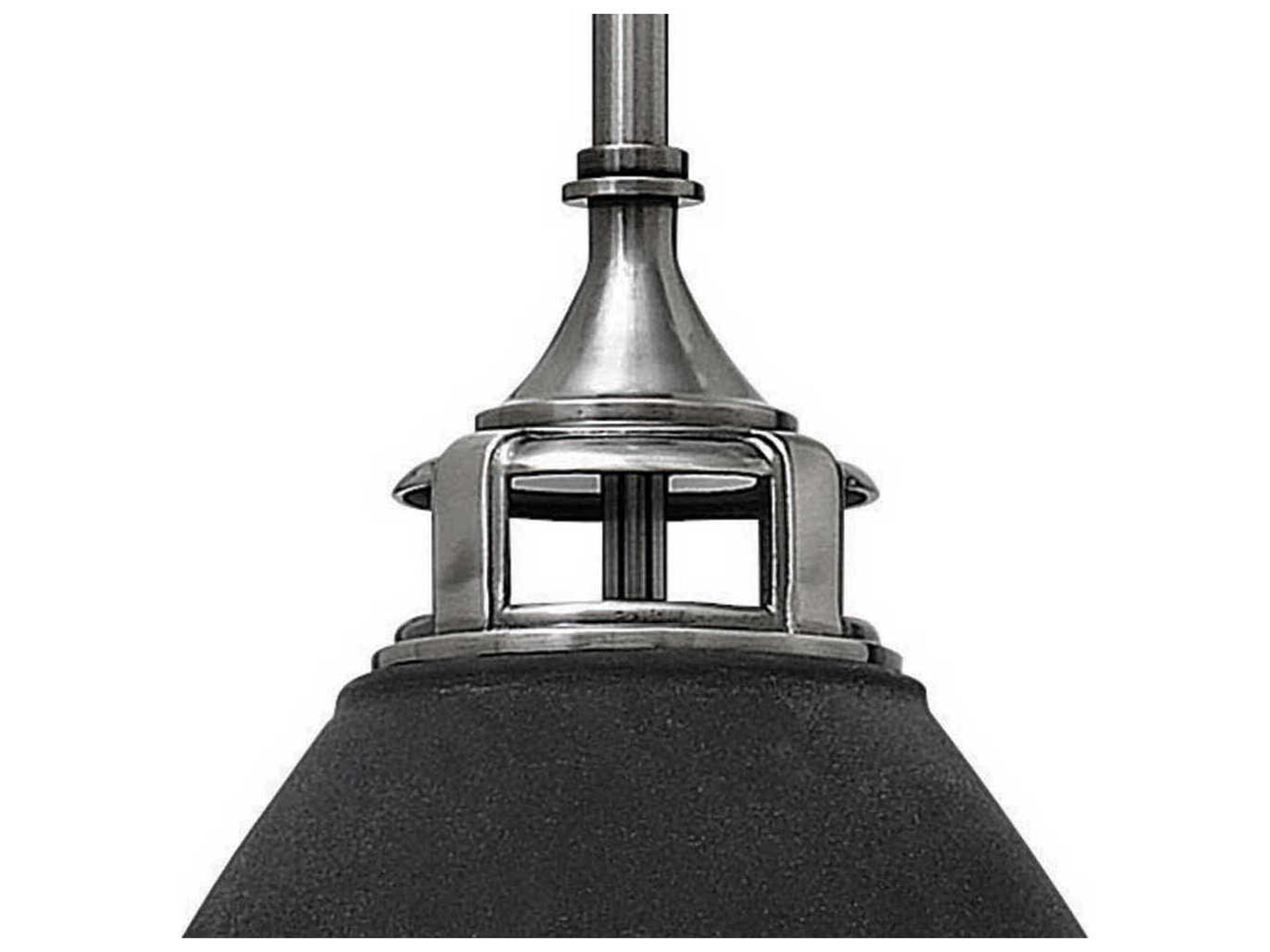 Hinkley Amelia 1-Light Aged Zinc Silver Glass Bell Dome Pendant