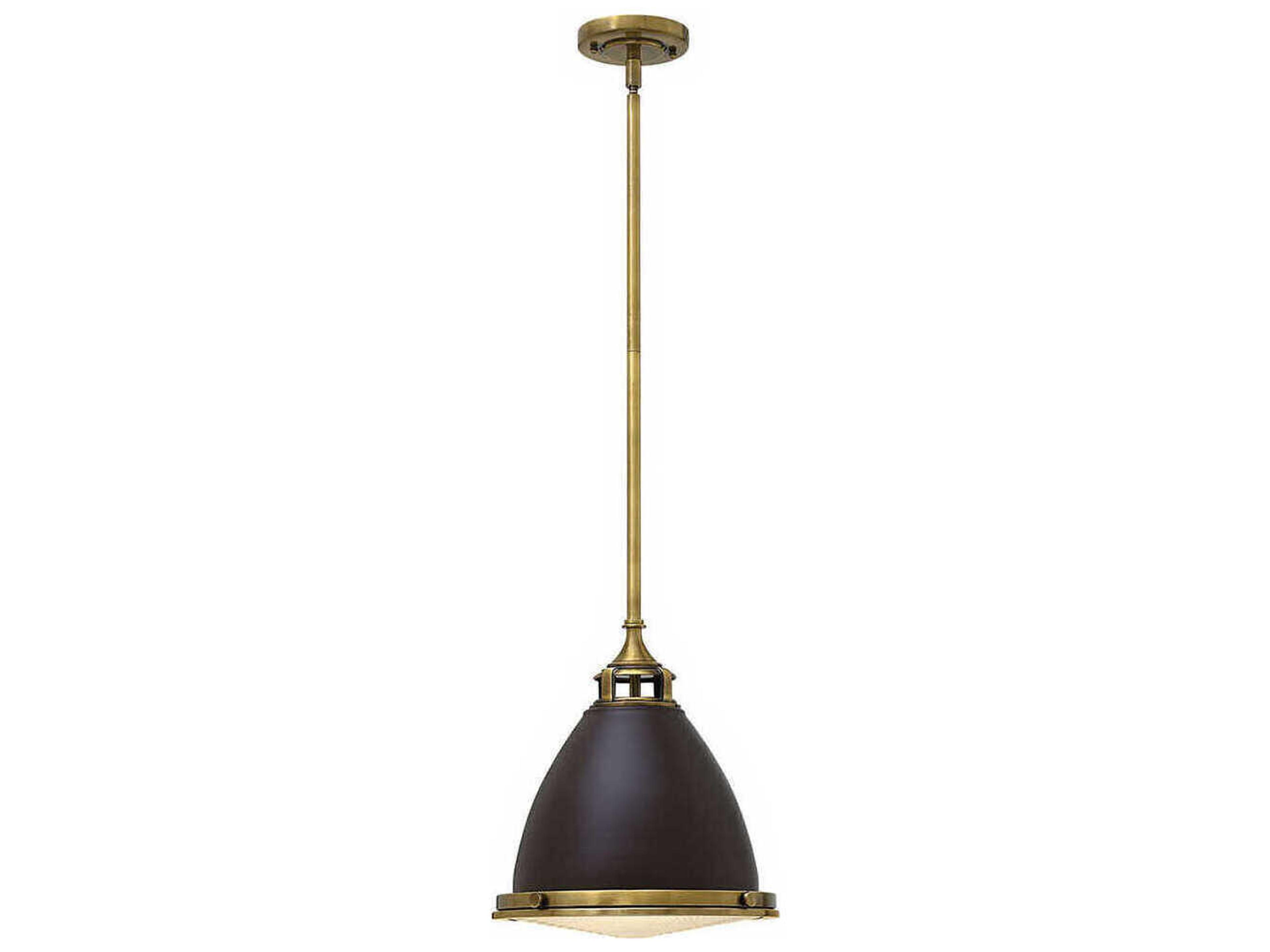 Amelia 1-Light Buckeye Bronze Glass Bell Pendant